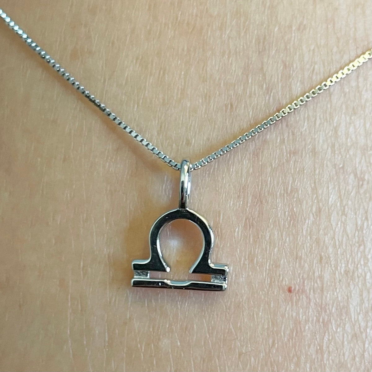 Sterling Silver Libra Necklace: Zodiac Horoscope Pendant