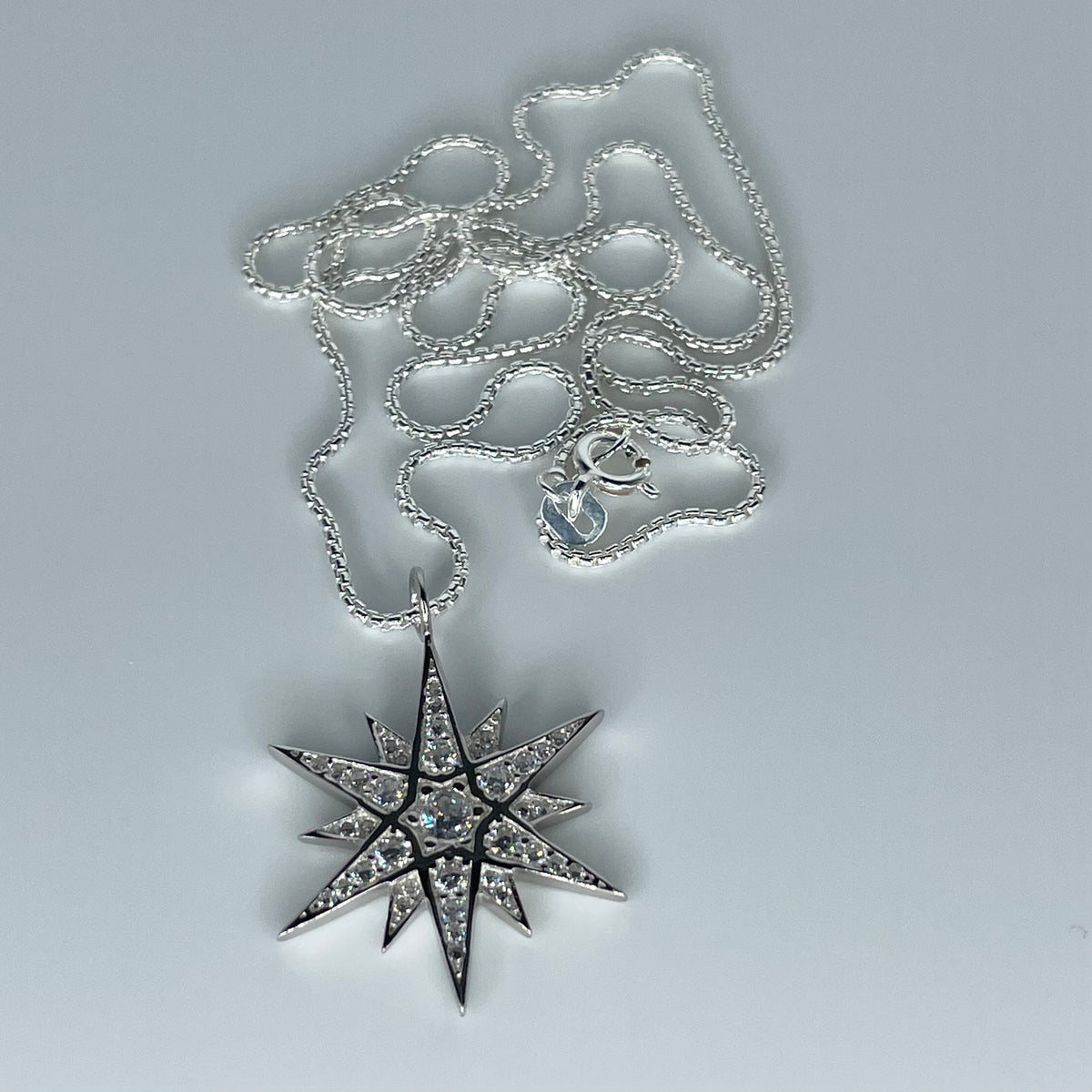 Sterling Silver CZ Twinkle Star Pendant Necklace - Boho Promise Jewelry