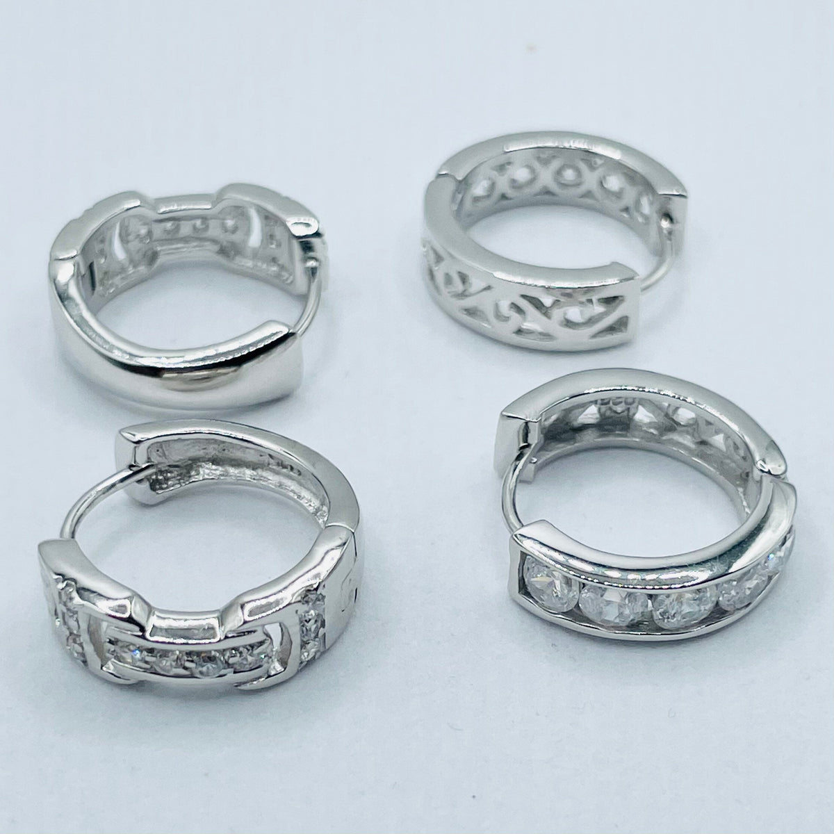 Sterling Silver CZ Huggie Earrings: Delicate Hoop Earrings