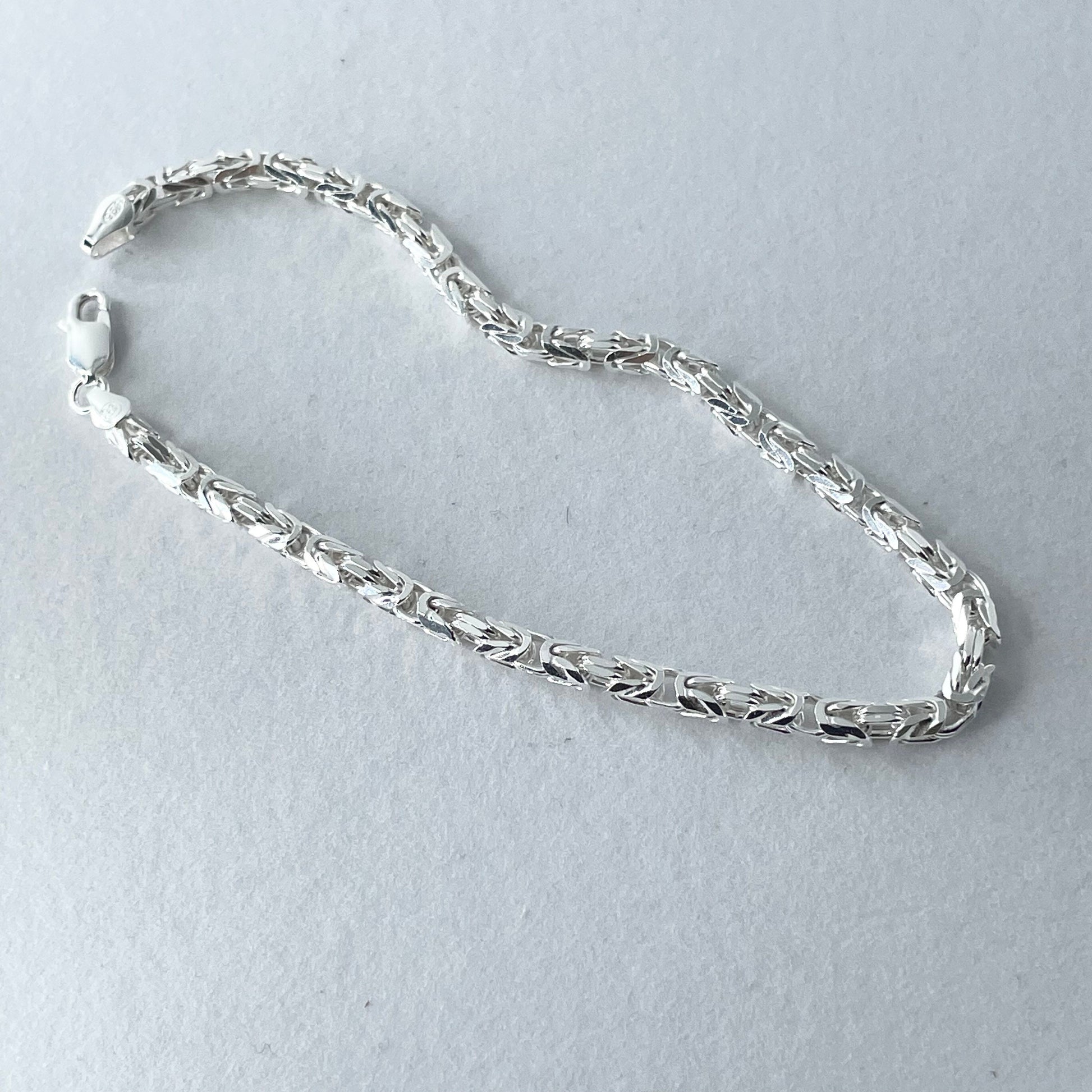 Unisex Sterling Silver Byzantine Bracelet - Boho Statement Jewelry