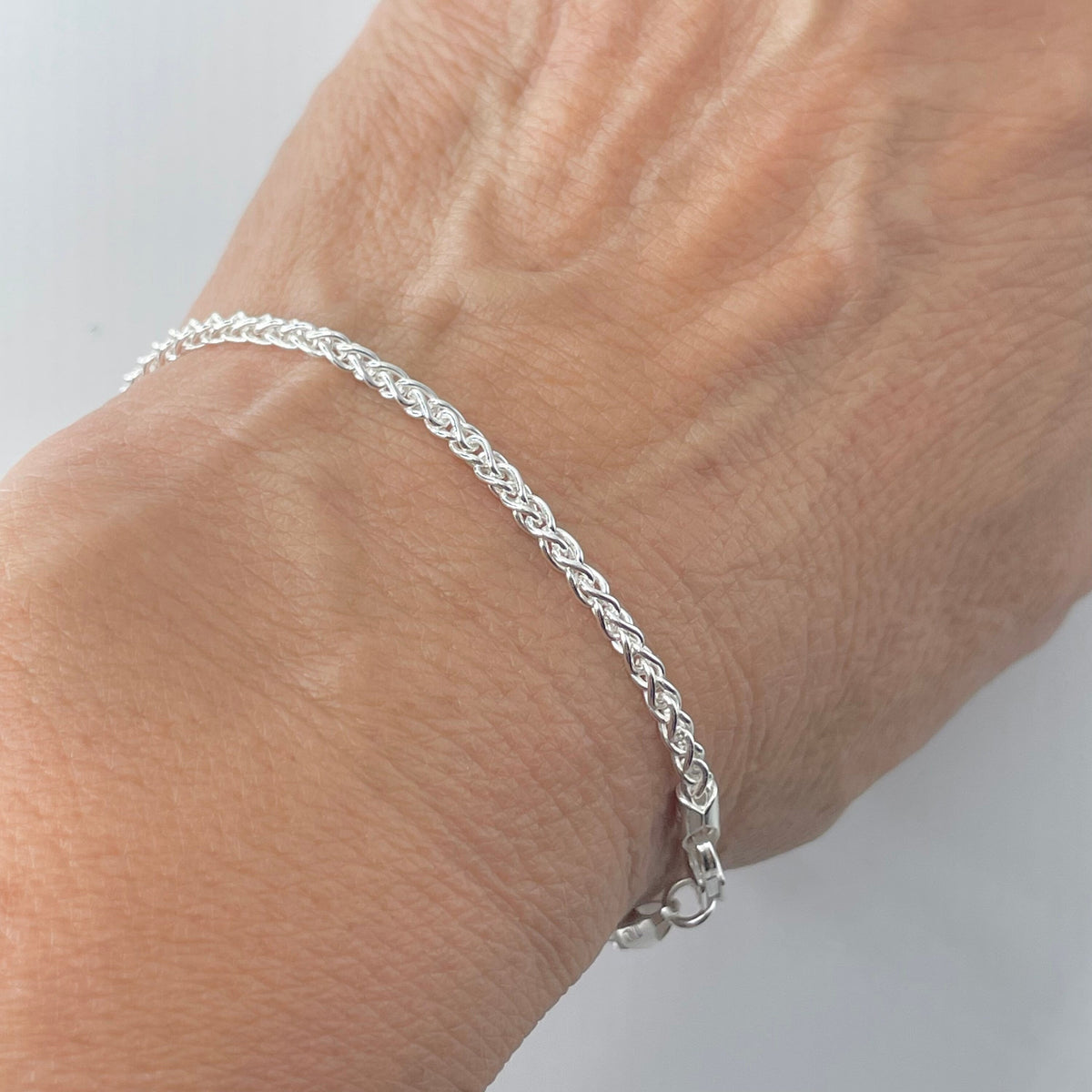 Sterling Silver Rope Bracelet: Unisex Dainty Chain Bracelet