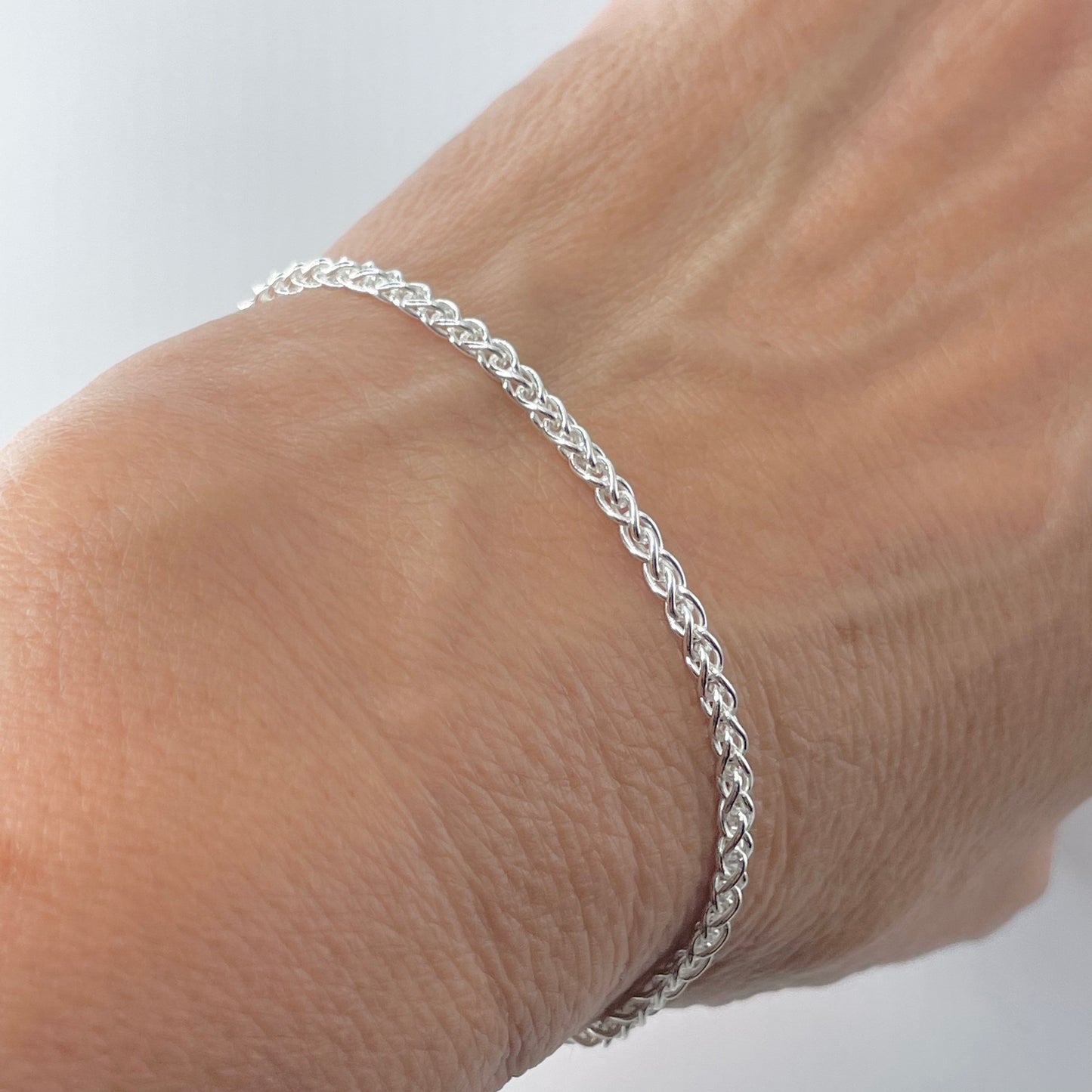 Sterling Silver Rope Bracelet: Unisex Dainty Chain Bracelet