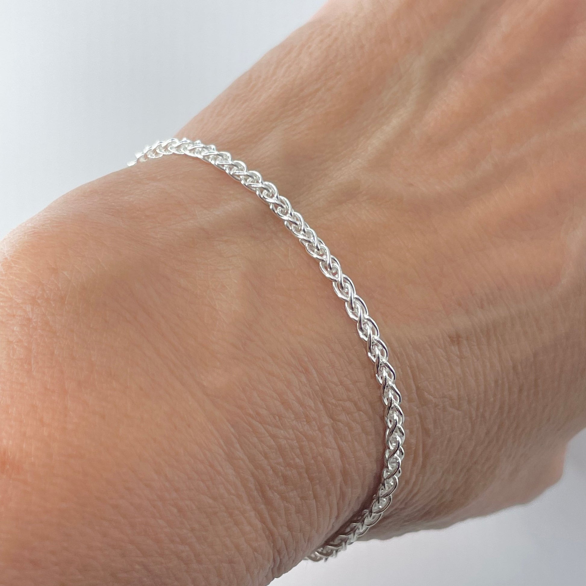 Sterling Silver Rope Bracelet: Unisex Dainty Chain Bracelet