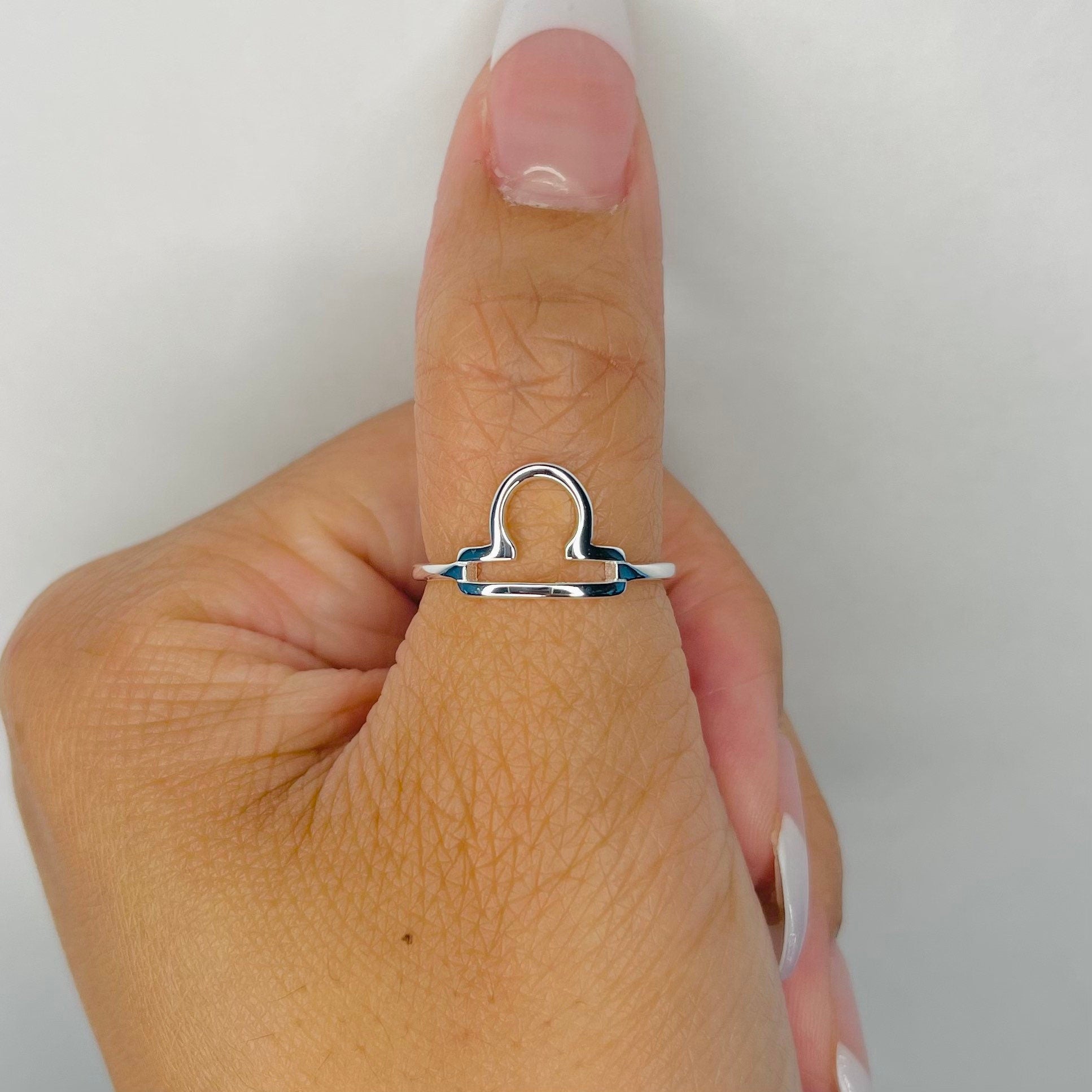 Libra Zodiac Sterling Silver Ring: Astrology Gift
