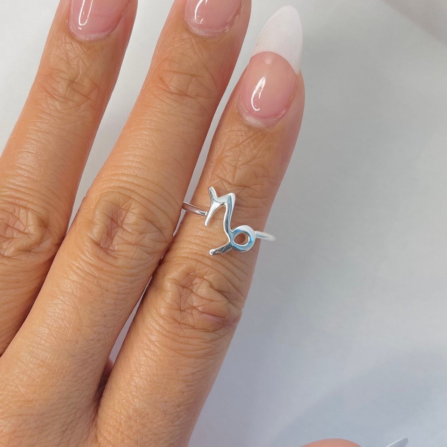 Capricorn Zodiac Sterling silver ring, Dainty Capricorn Ring, astrology ring, horoscope ring, zodiac silver ring, silver Capricorn ring.