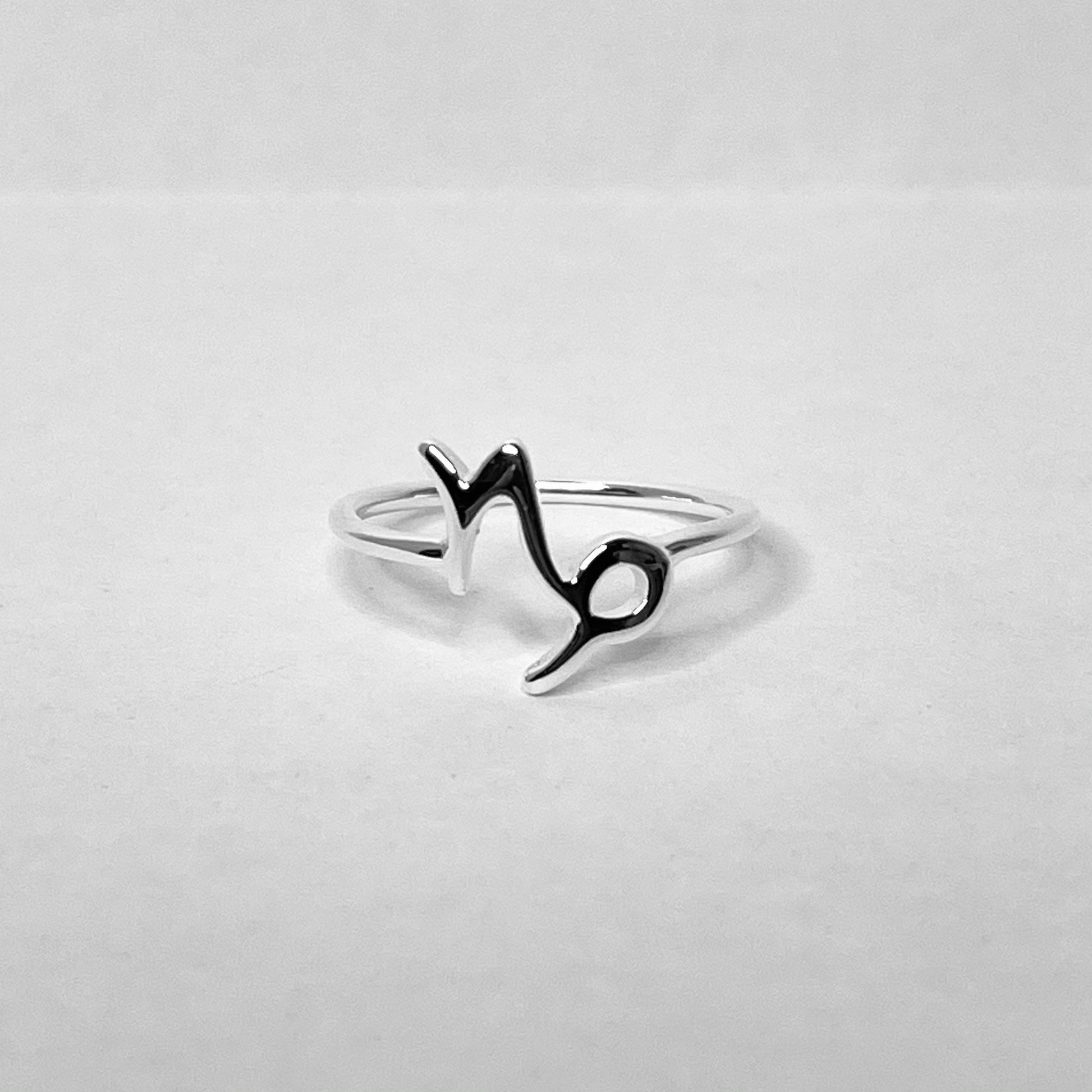 Capricorn Zodiac Sterling silver ring, Dainty Capricorn Ring, astrology ring, horoscope ring, zodiac silver ring, silver Capricorn ring.