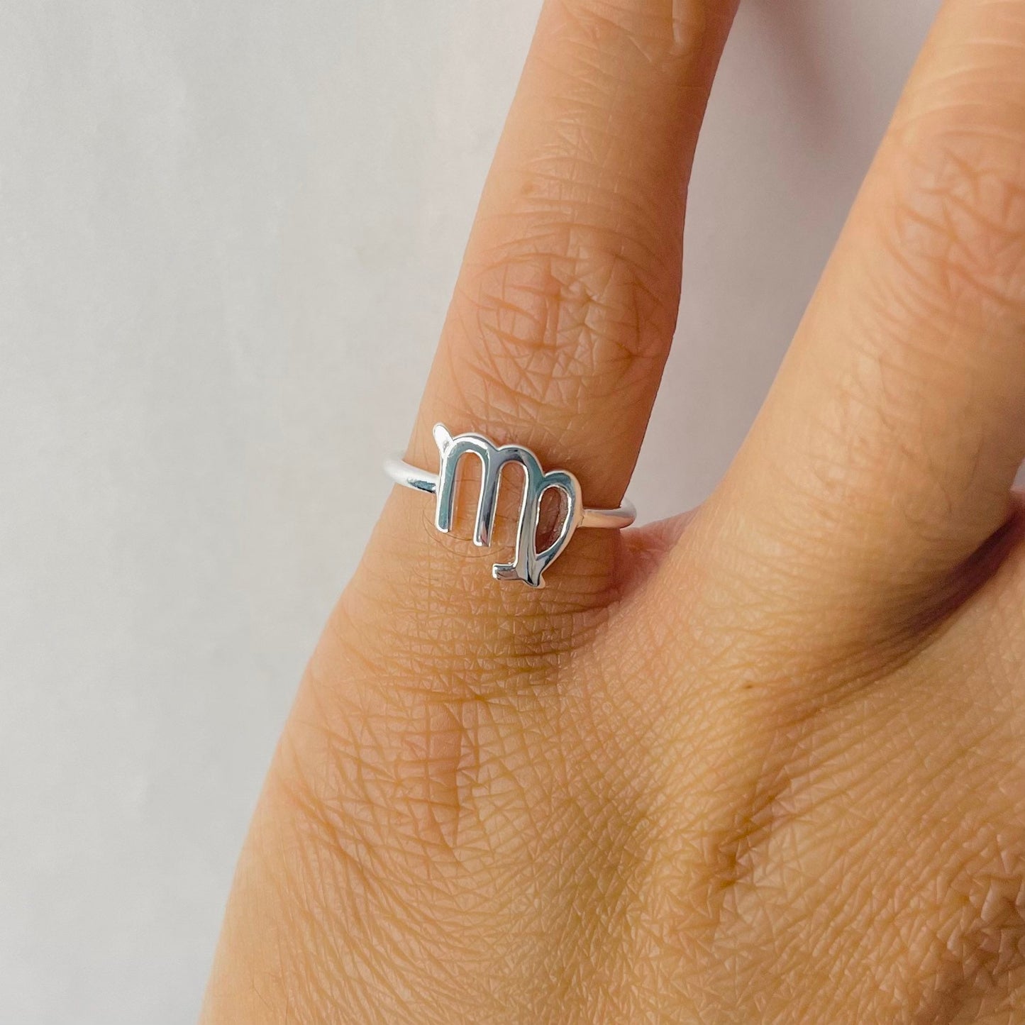 Virgo Zodiac Sterling silver ring, Dainty Ring, astrology ring, horoscope ring, zodiac ring, silver Virgo ring.