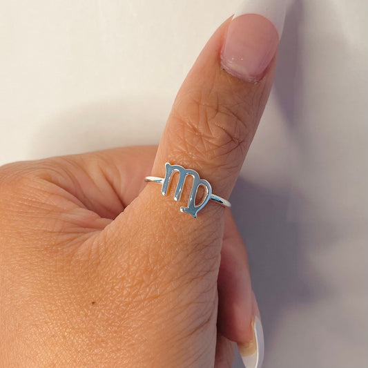 Virgo Zodiac Sterling silver ring, Dainty Ring, astrology ring, horoscope ring, zodiac ring, silver Virgo ring.