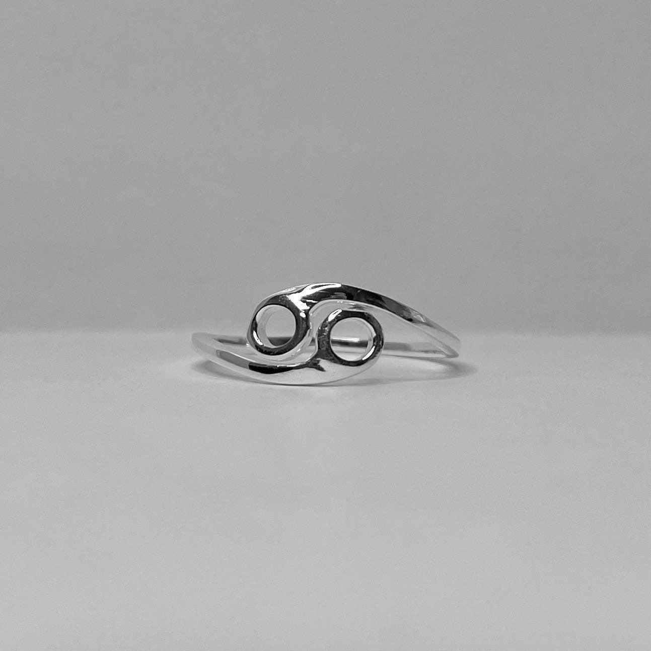 Sterling Silver Cancer Zodiac Ring: Dainty Astrology Jewelry