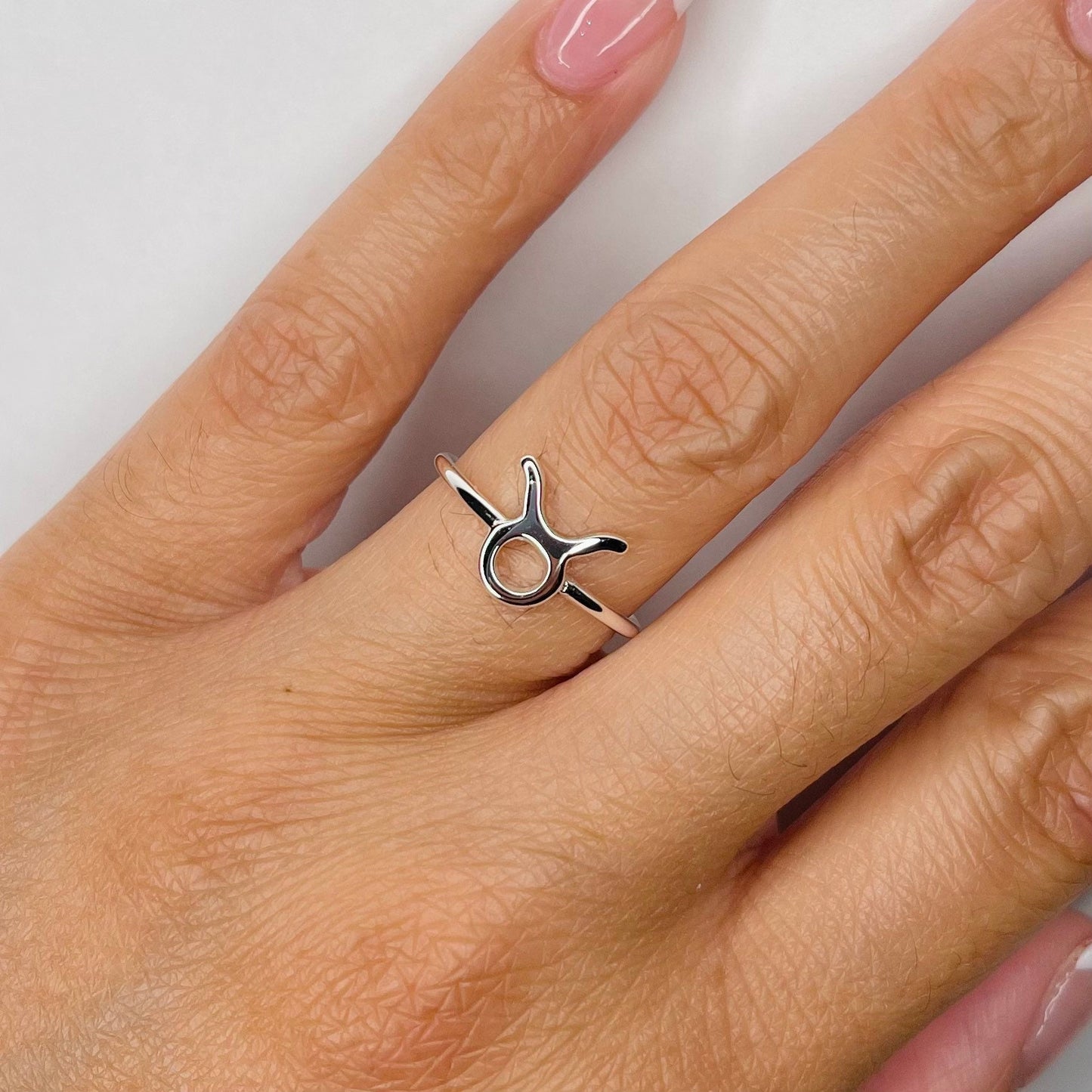 Taurus Zodiac Sterling Silver Ring: Dainty Astrology Horoscope
