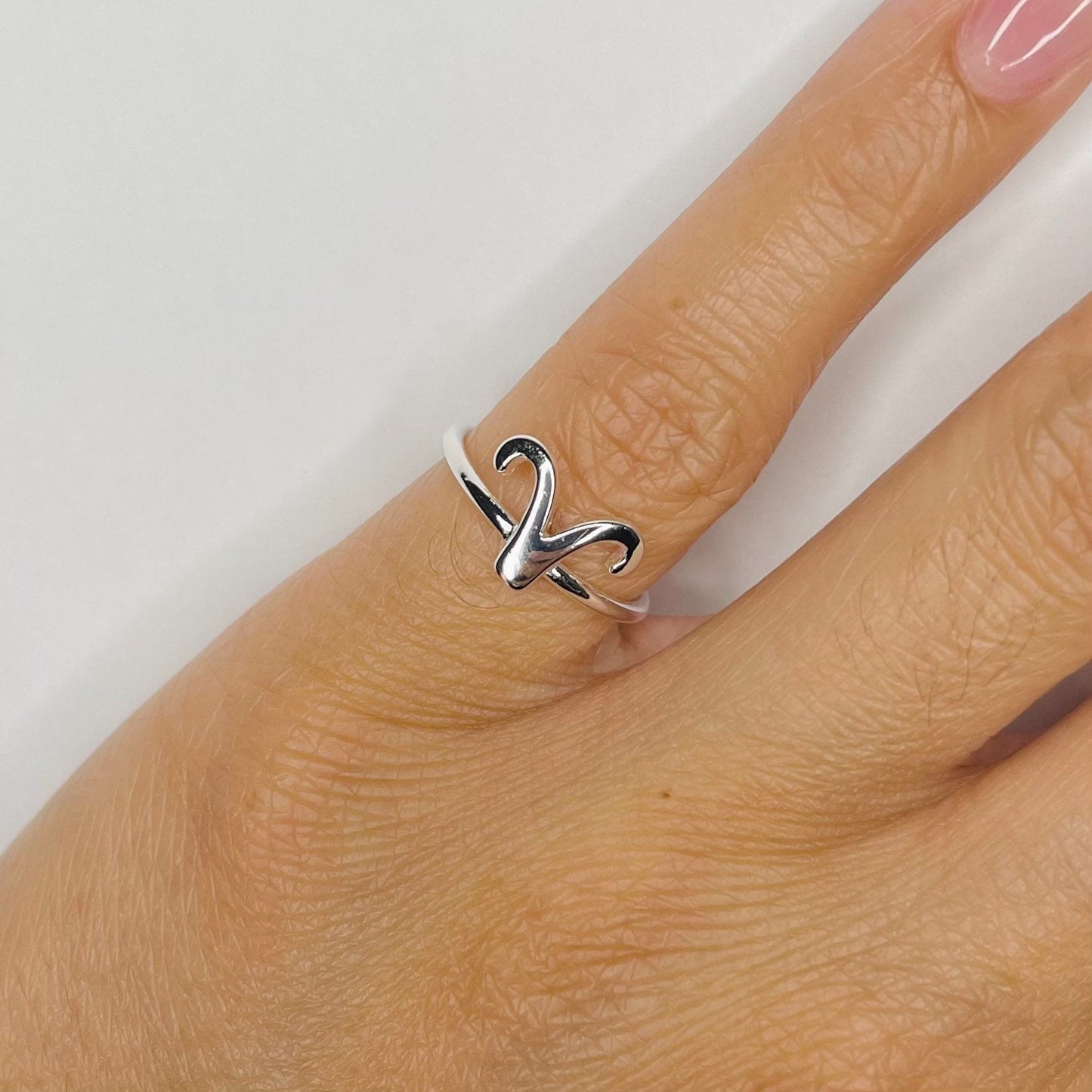 Dainty Sterling Silver Aries Zodiac Ring: Horoscope Jewelry