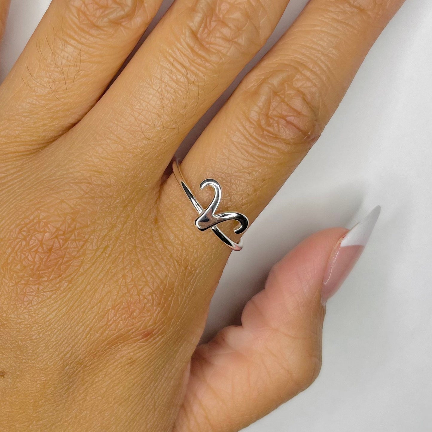 Dainty Sterling Silver Aries Zodiac Ring: Horoscope Jewelry