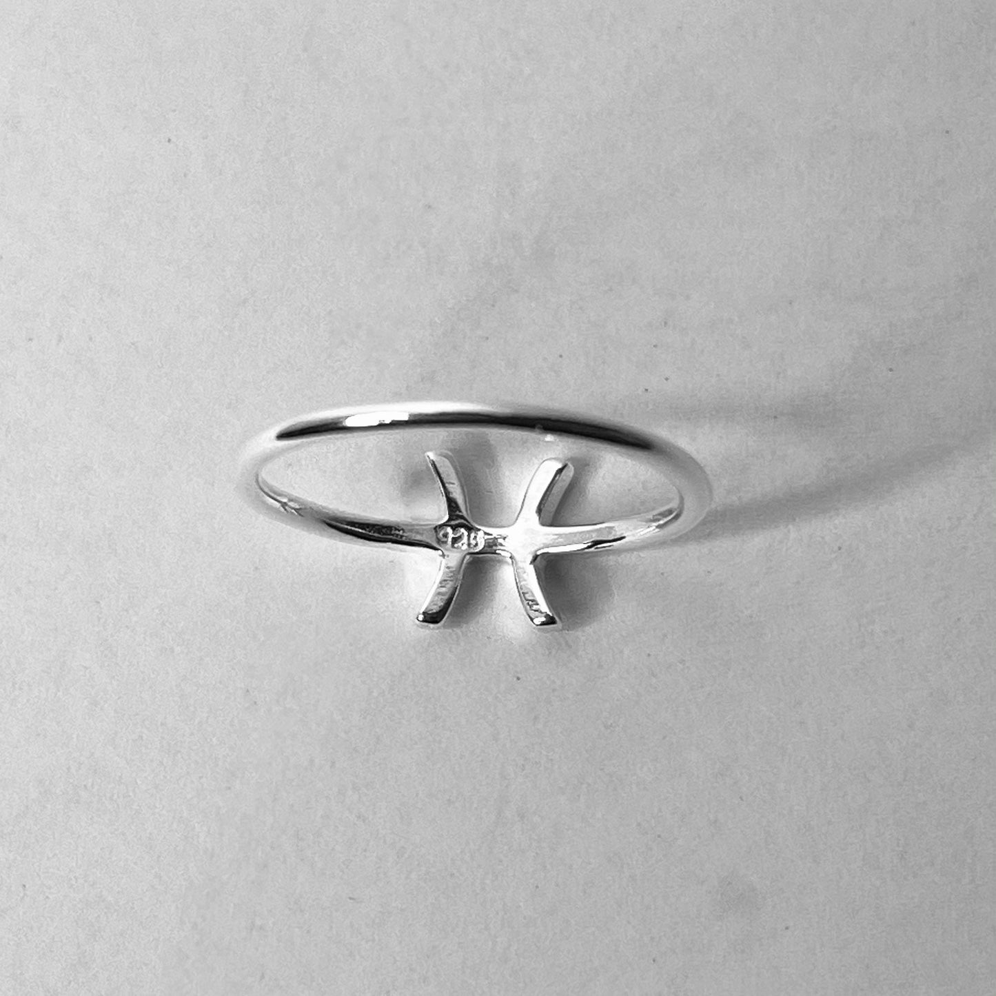 Sterling Silver Pisces Ring: Dainty Horoscope Astrology Ring