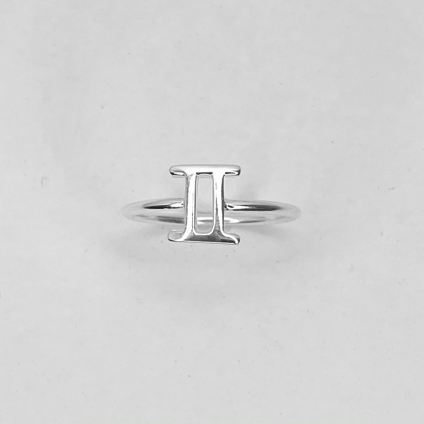 Gemini Zodiac Sterling Silver Ring: Dainty Horoscope Jewelry