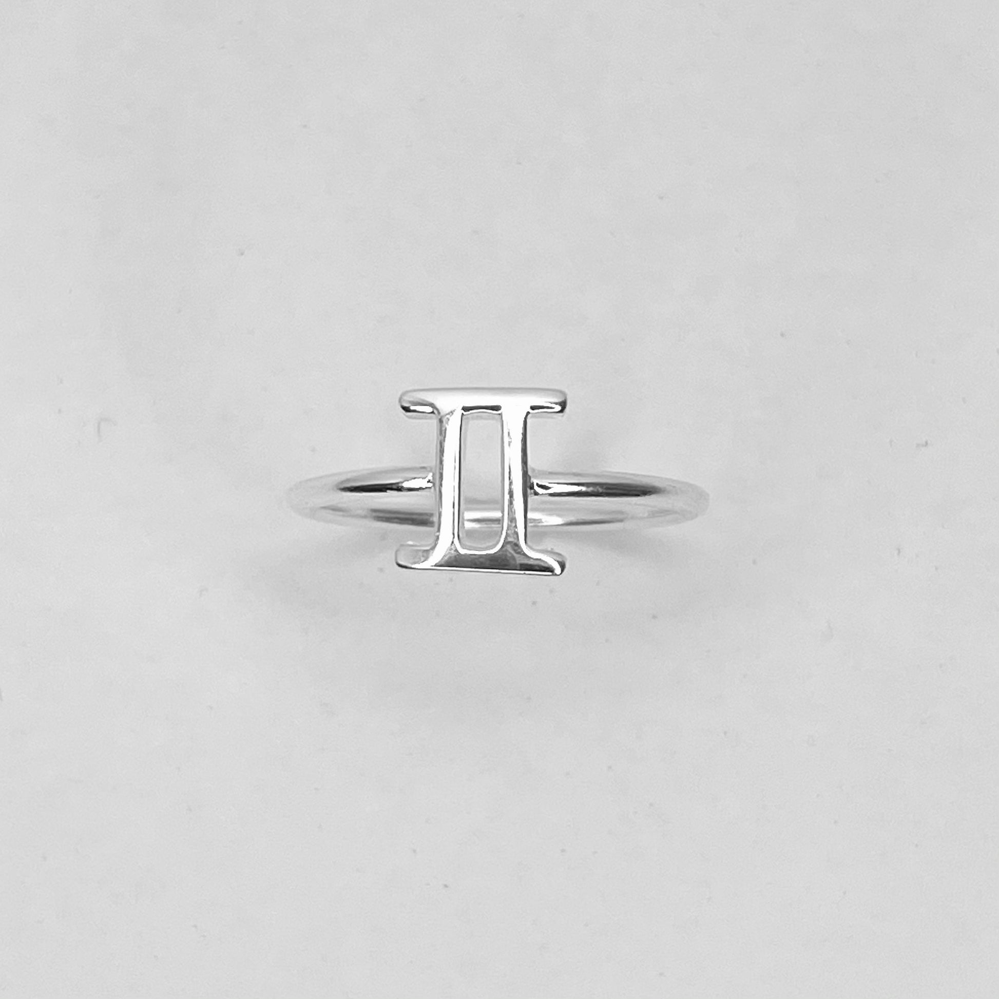 Gemini Zodiac Sterling Silver Ring: Dainty Horoscope Jewelry