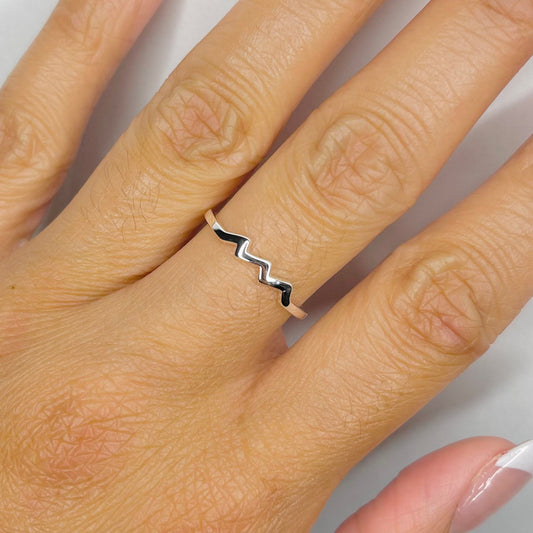 Dainty Sterling Silver Aquarius Zodiac Ring