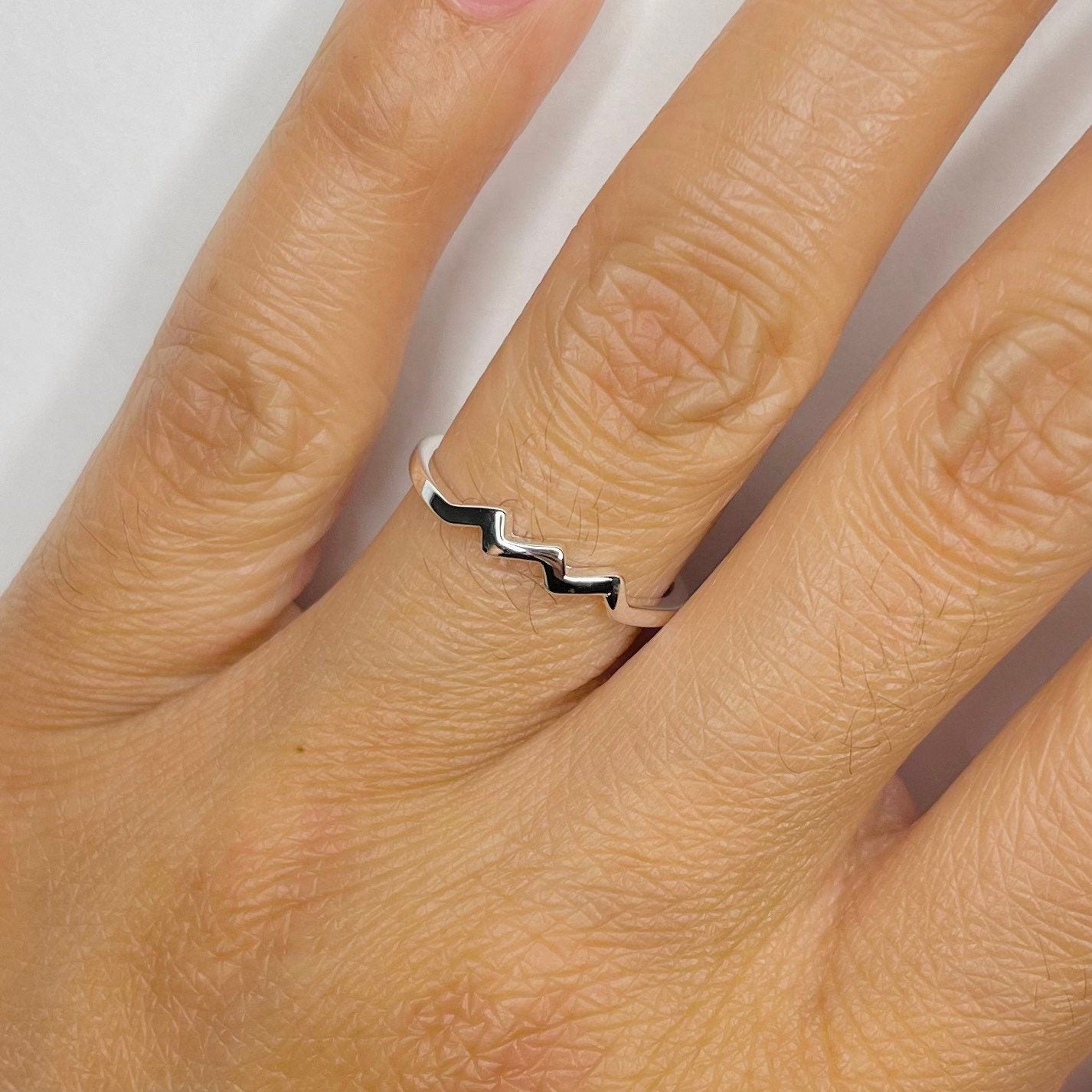 Dainty Sterling Silver Aquarius Zodiac Ring