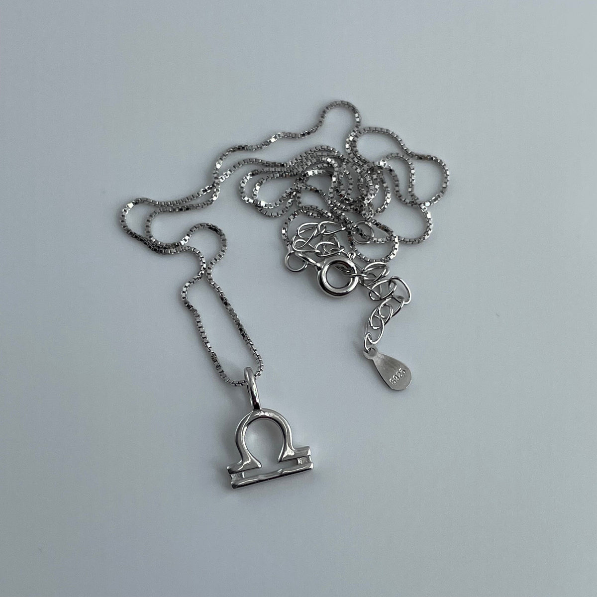 Sterling Silver Libra Necklace: Zodiac Horoscope Pendant