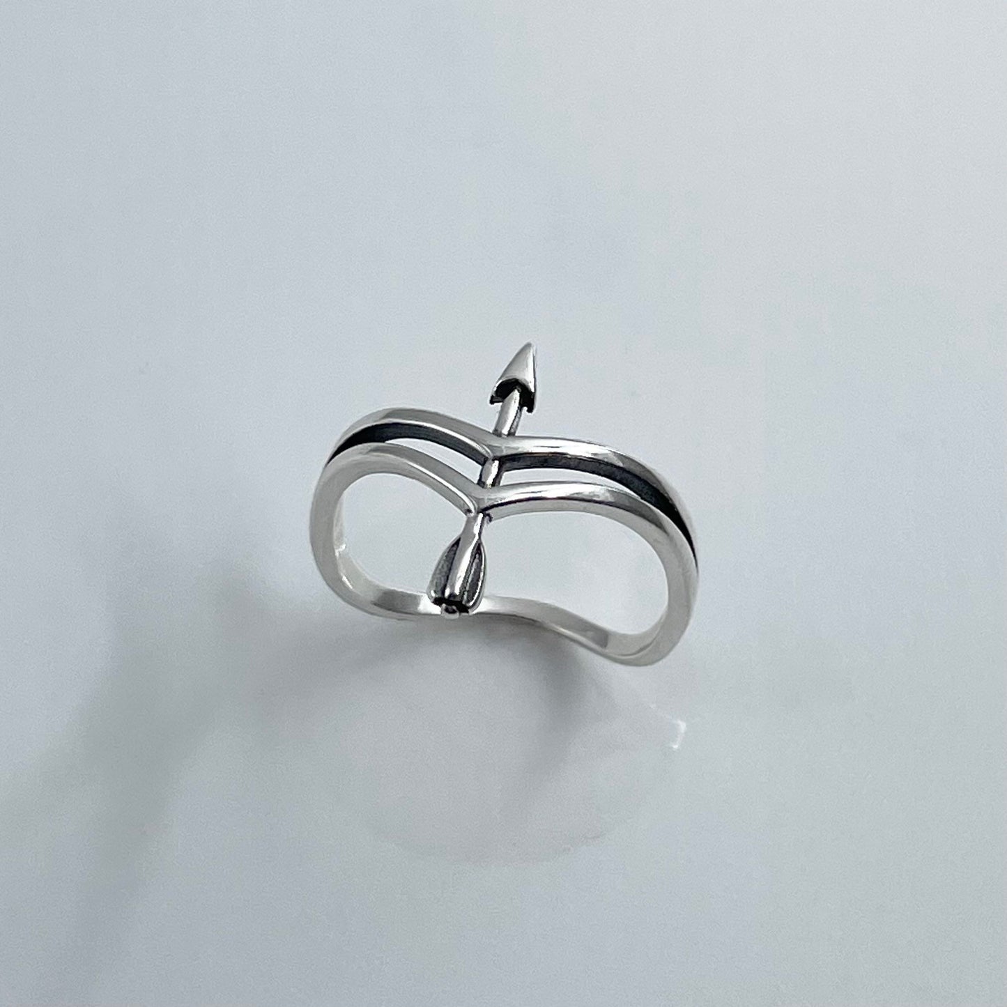 Sterling Silver Arrow and Bow Ring, Boho Ring, Bow Ring, Promise Arrow Ring, Silver Ring, Religious Ring, Arrow Love Ring, Statement Ring,