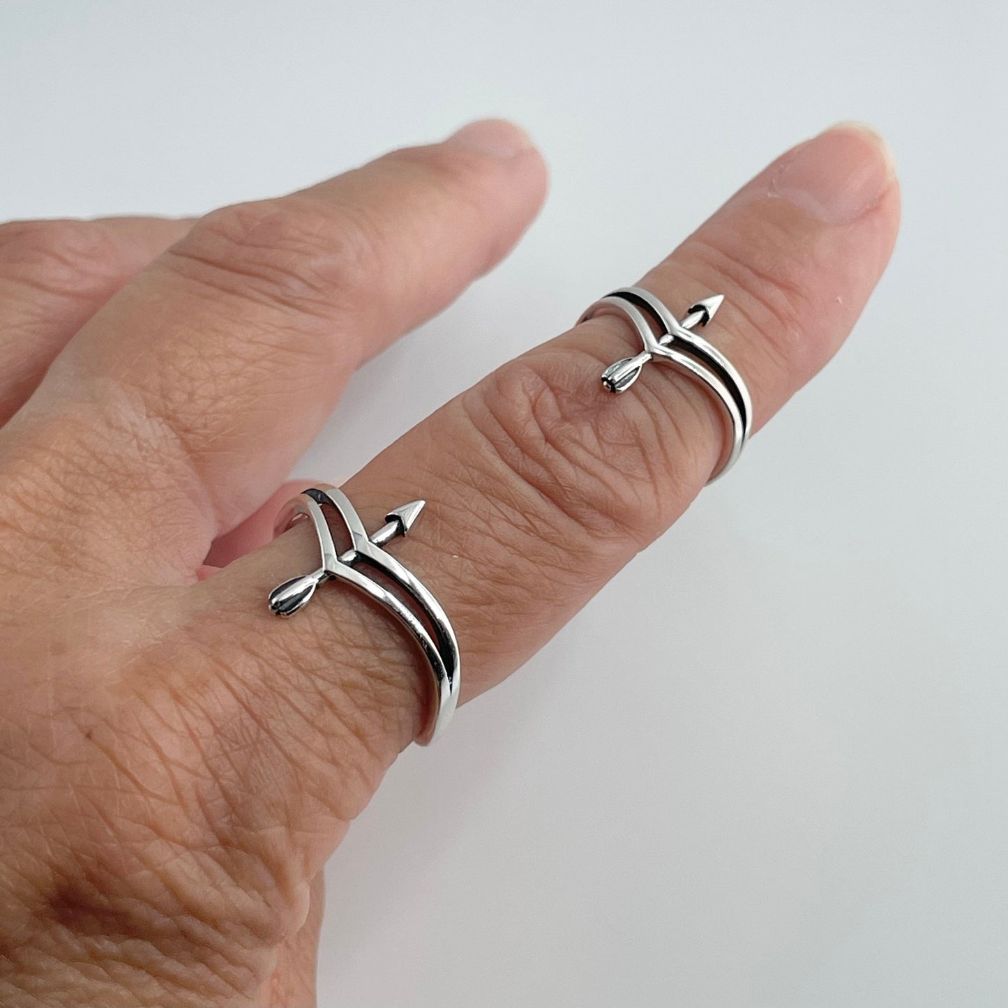 Oxidized Sterling Silver Arrow Ring: Boho Promise Ring