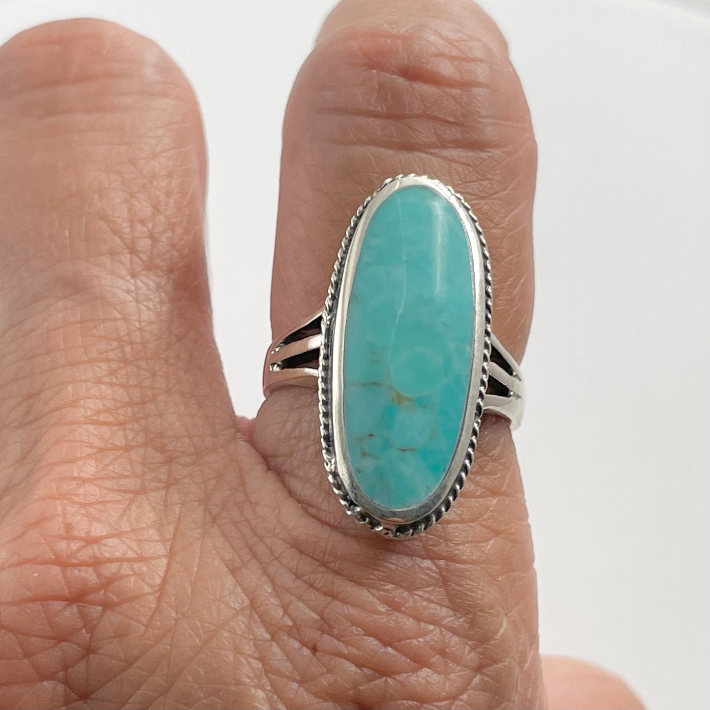 925 Sterling Silver Turquoise Ring, Boho Turquoise Ring, Silver Turquoise Ring, Oval Large Ring, Statement Ring, Silver Large Turquoise Ring