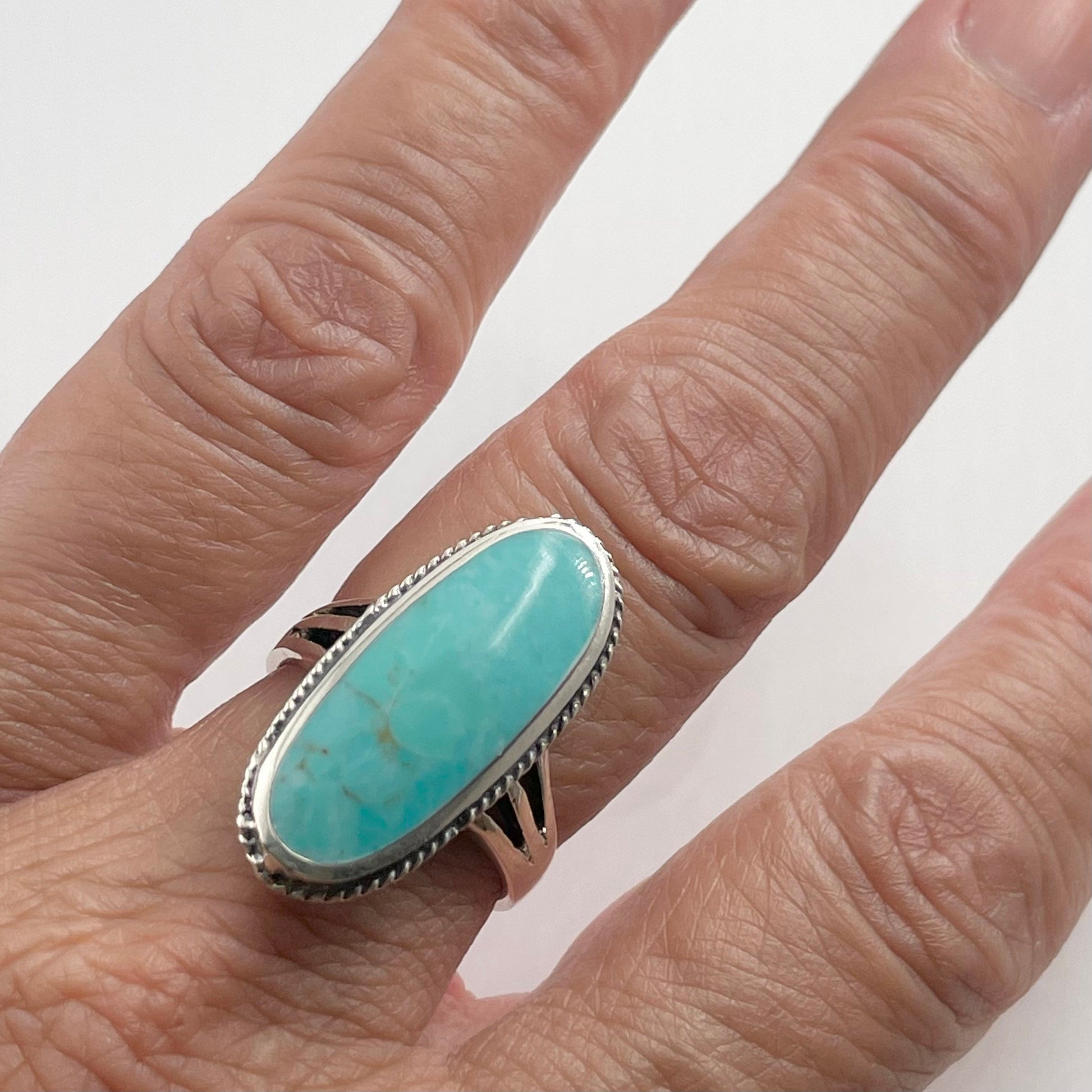 Sterling Silver Turquoise Ring, Boho Turquoise Ring, Silver Turquoise Ring, Oval Large Ring, Statement Ring, Silver Large Turquoise Ring