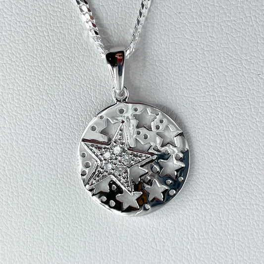 CZ Star Sterling Silver Pendant Necklace: Celestial Jewelry