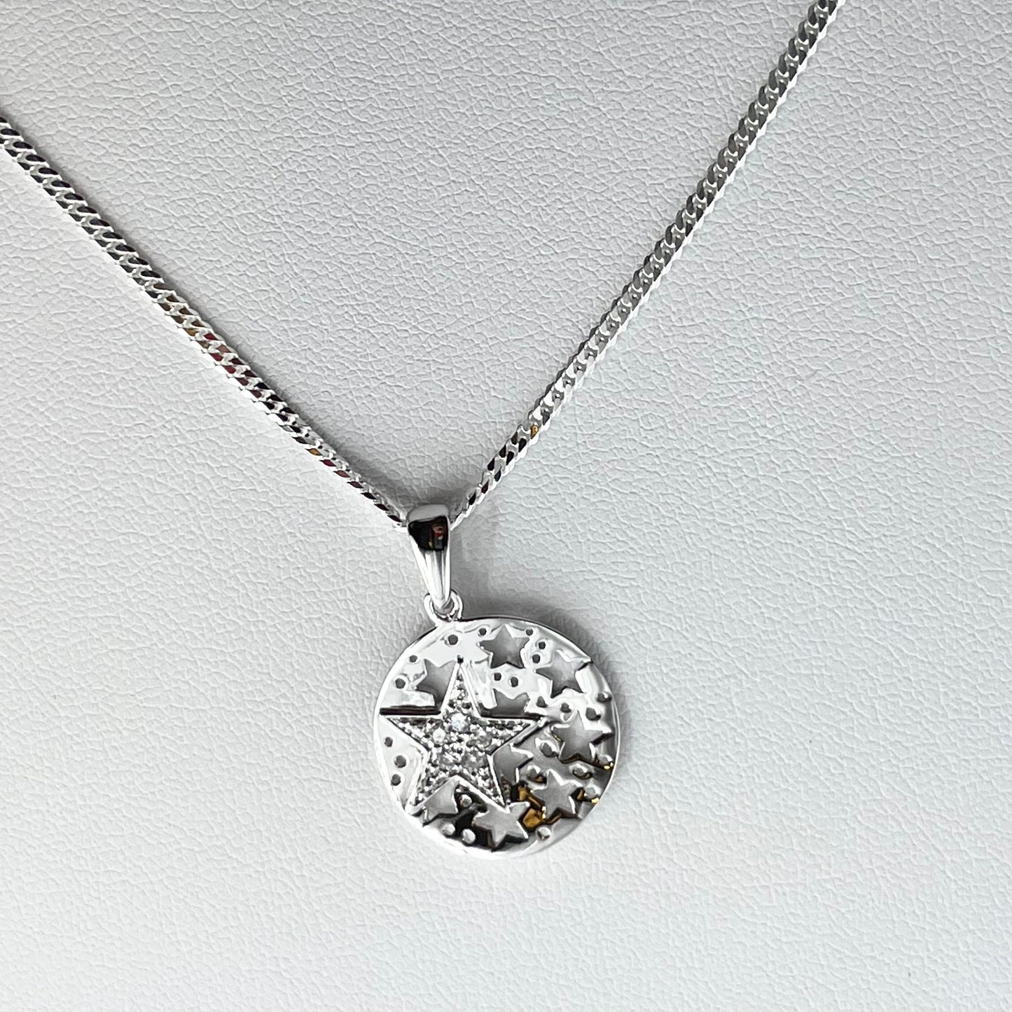 CZ Star Sterling Silver Pendant Necklace: Celestial Jewelry