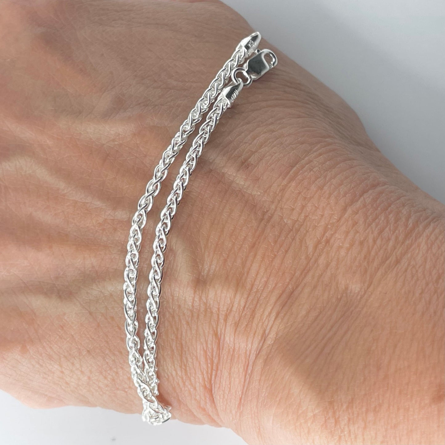Sterling Silver Rope Bracelet: Unisex Dainty Chain Bracelet