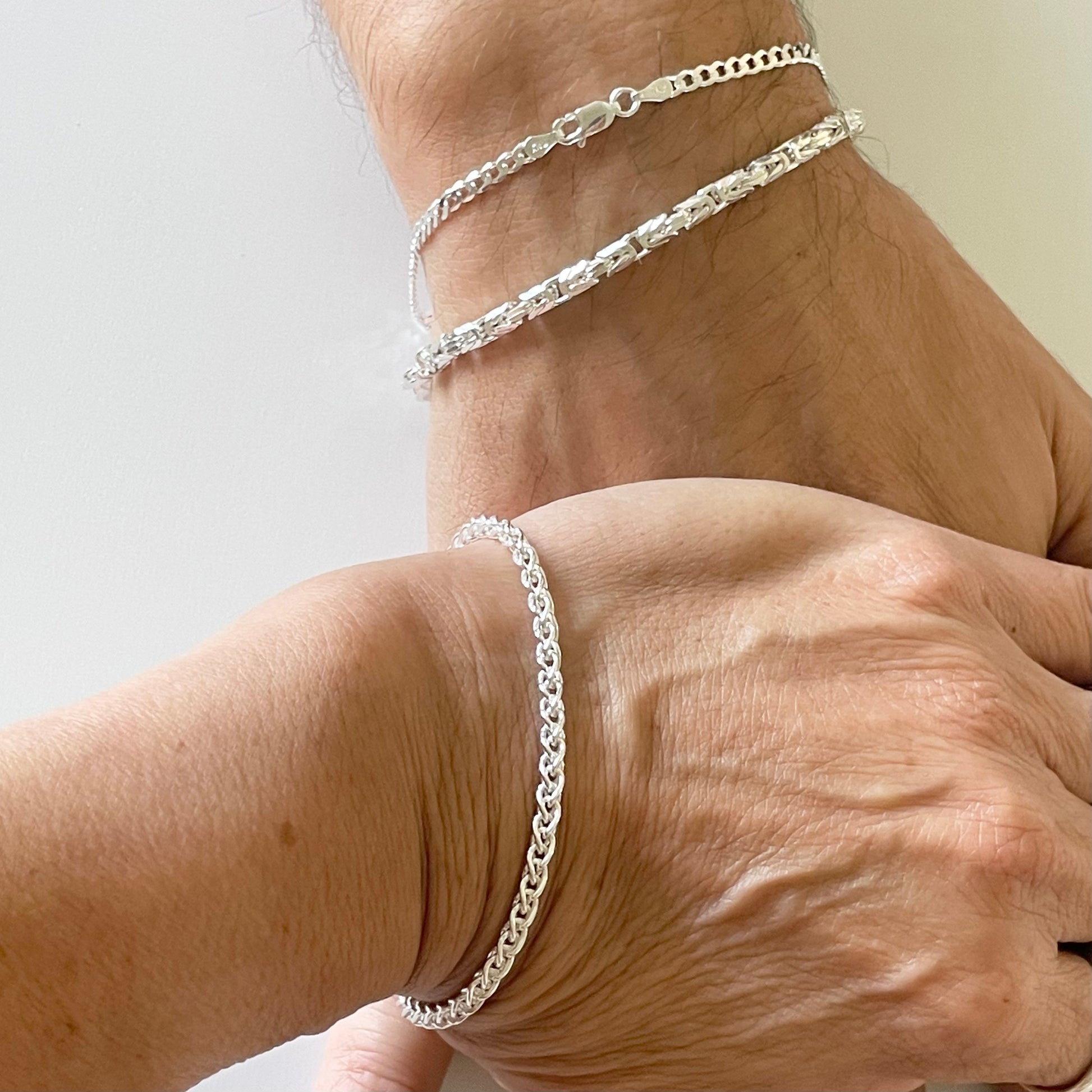 Sterling Silver Rope Bracelet: Unisex Dainty Chain Bracelet