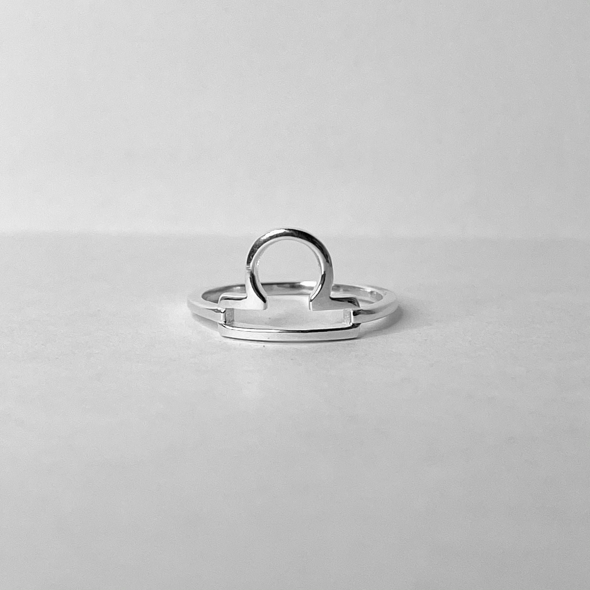 Libra Zodiac Sterling Silver Ring: Astrology Gift
