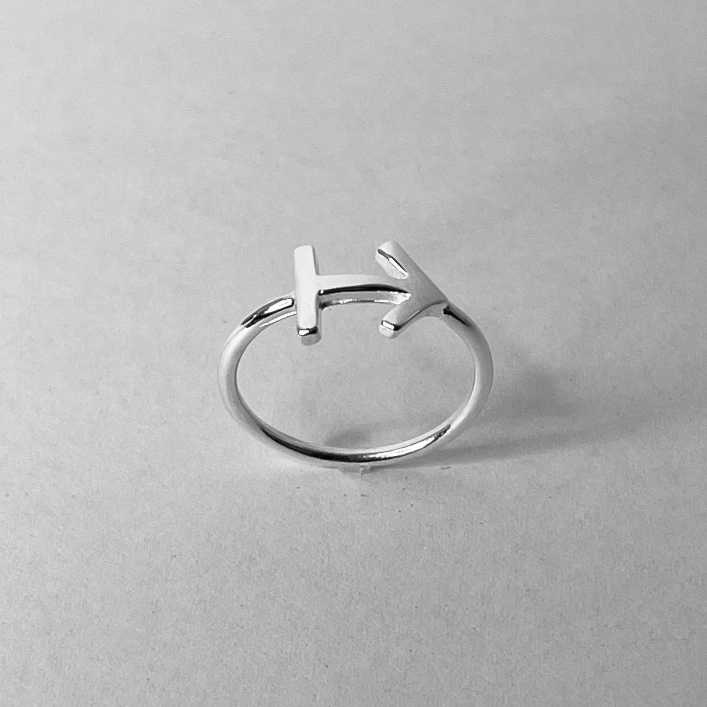 Sagittarius Zodiac Sterling Silver Ring: Astrology Horoscope Jewelry