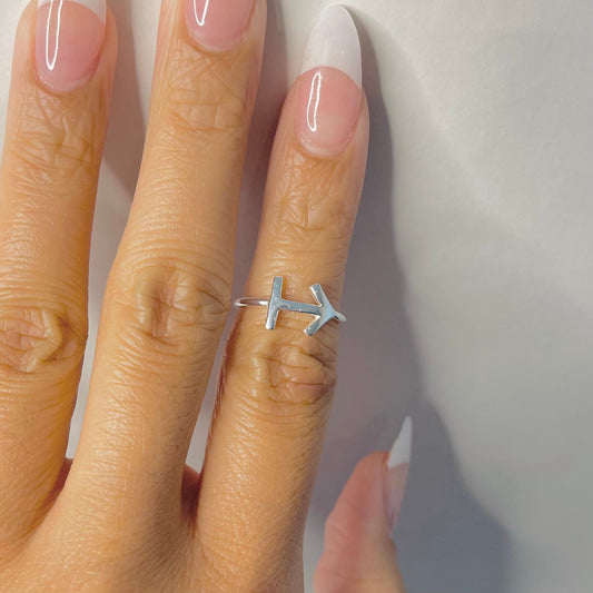 Sagittarius Zodiac Sterling Silver Ring: Astrology Horoscope Jewelry