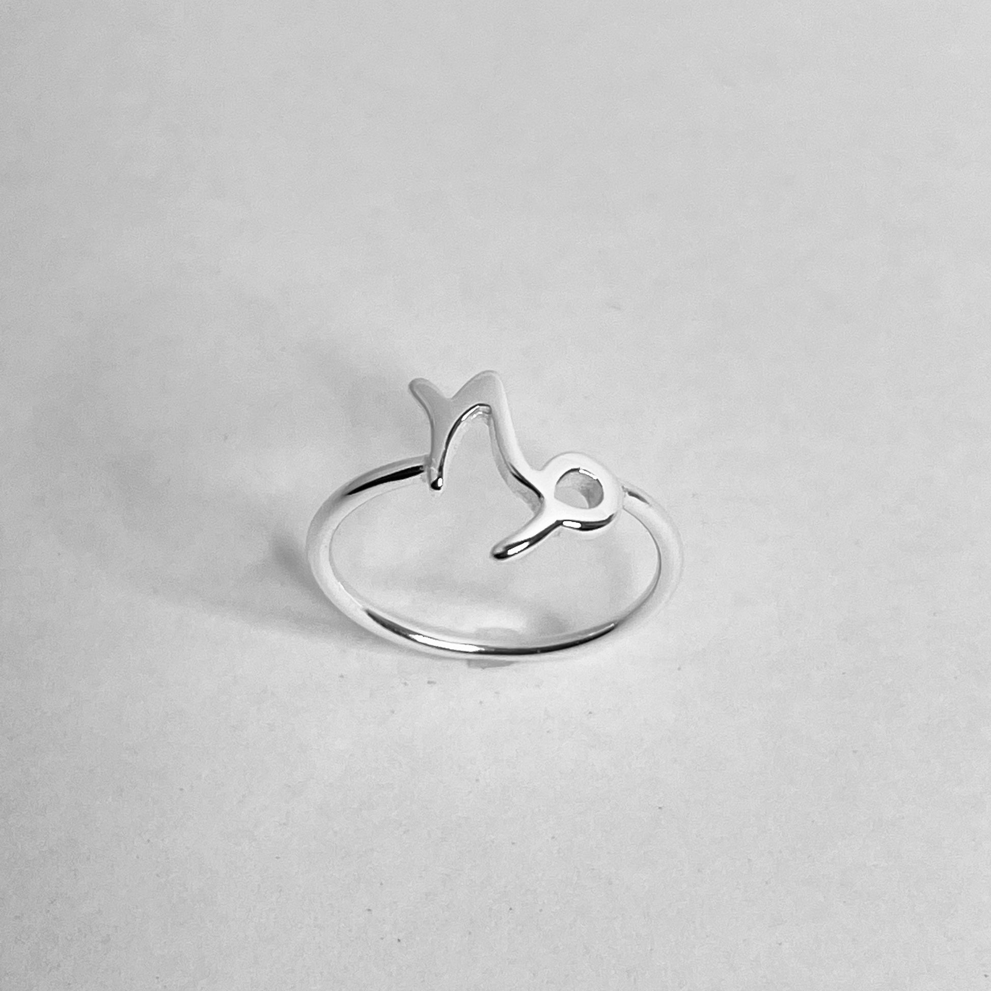 Capricorn Zodiac Sterling silver ring, Dainty Capricorn Ring, astrology ring, horoscope ring, zodiac silver ring, silver Capricorn ring.