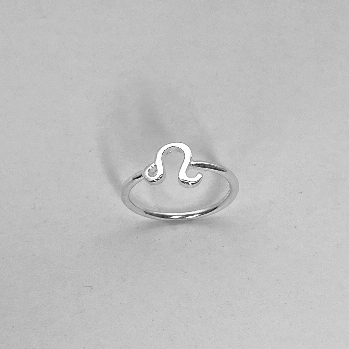 Leo Zodiac Sterling Silver Ring: Dainty Horoscope Jewelry