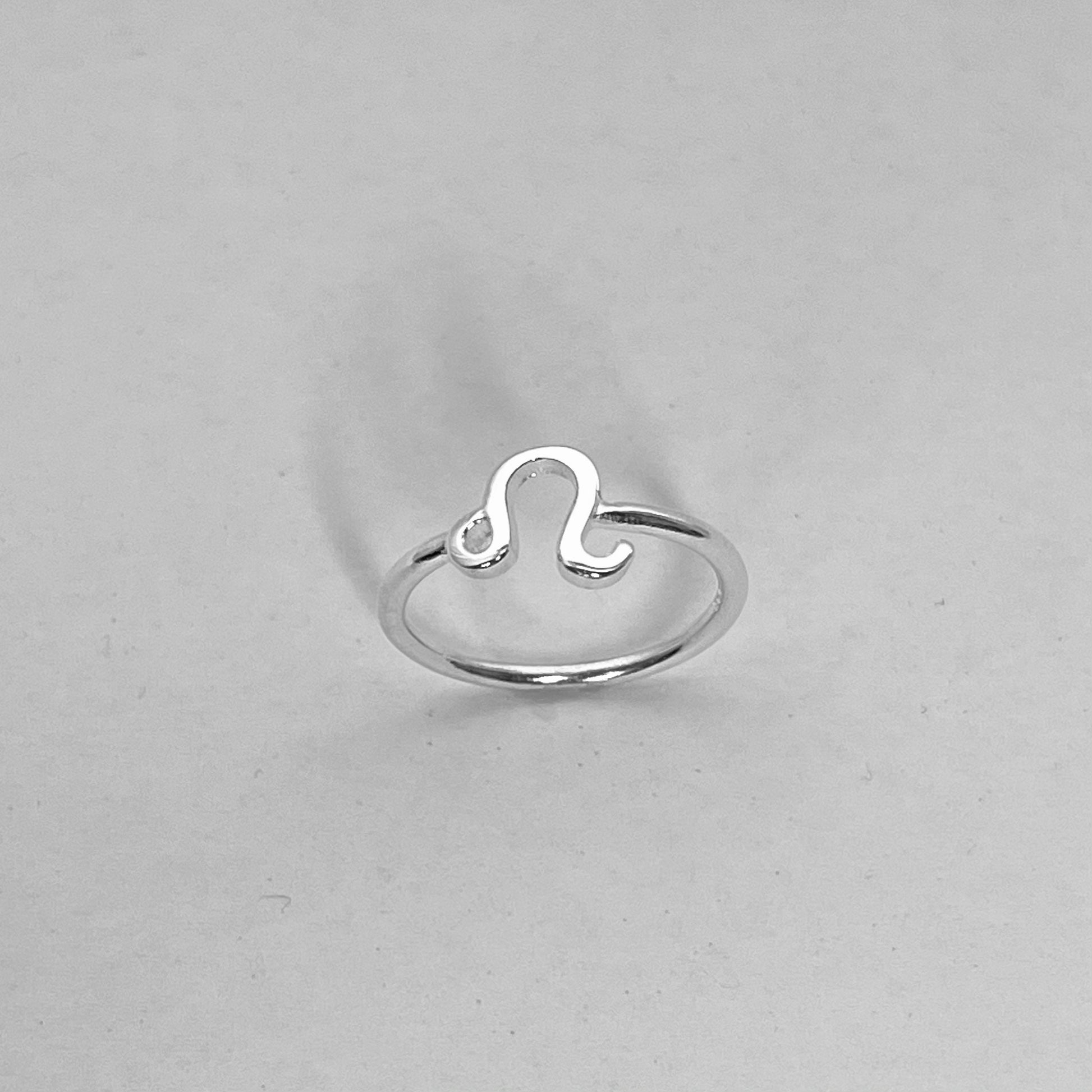 Leo Zodiac Sterling Silver Ring: Dainty Horoscope Jewelry