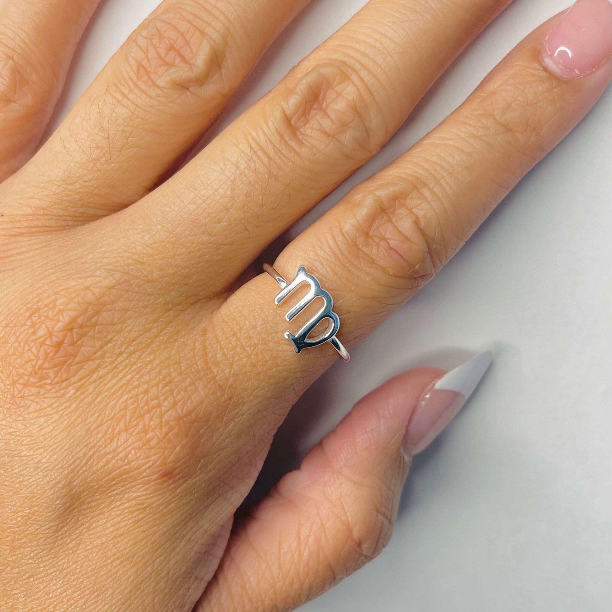 Virgo Zodiac Sterling silver ring, Dainty Ring, astrology ring, horoscope ring, zodiac ring, silver Virgo ring.