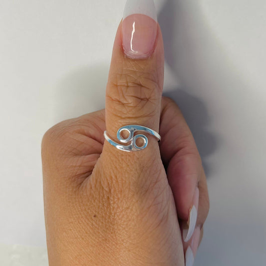 Cancer Zodiac Sterling silver ring, Dainty Ring, astrology ring, silver horoscope ring, Promise Ring, zodiac Cancer ring, Cancer ring.