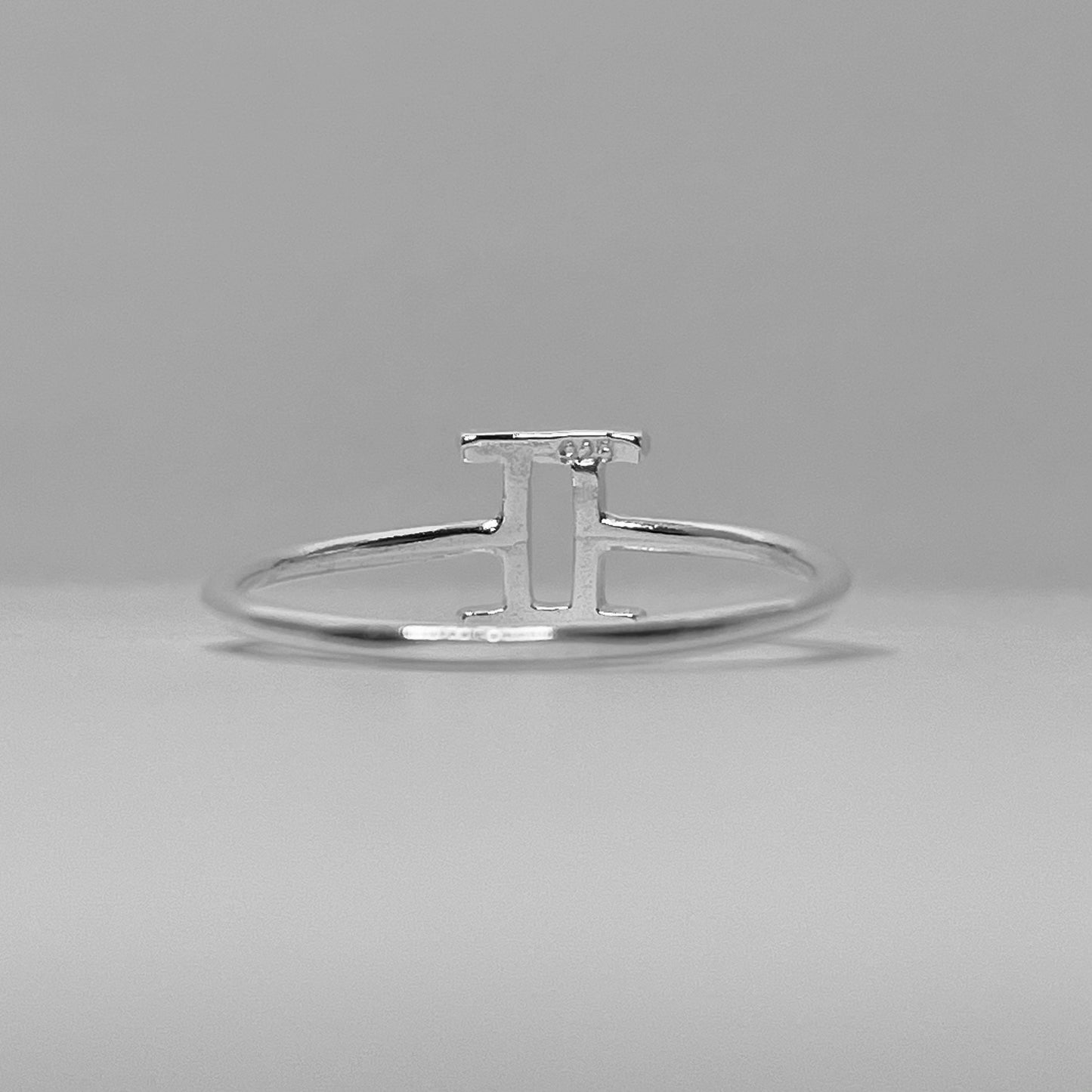 Gemini Zodiac Sterling Silver Ring: Dainty Horoscope Jewelry