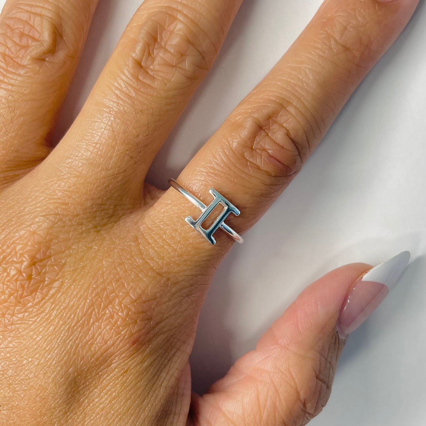 Gemini Zodiac Sterling silver ring, Dainty Ring, astrology ring, horoscope ring, zodiac ring, silver Gemini ring.