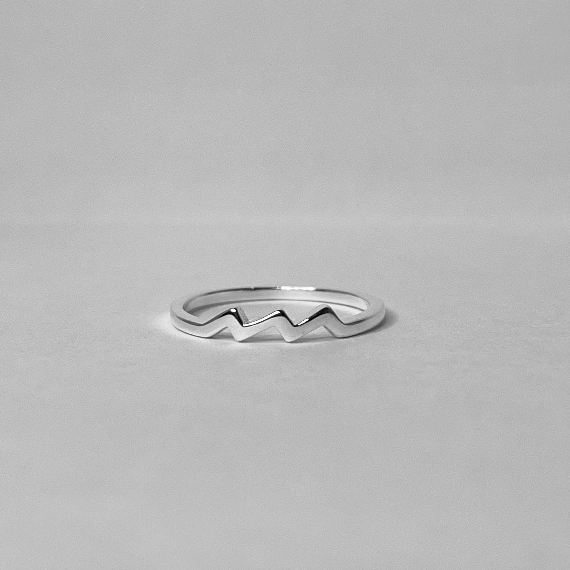Dainty Sterling Silver Aquarius Zodiac Ring