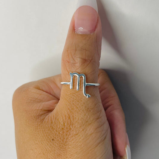 Sterling Silver Scorpio Zodiac Ring: Dainty Horoscope Jewelry