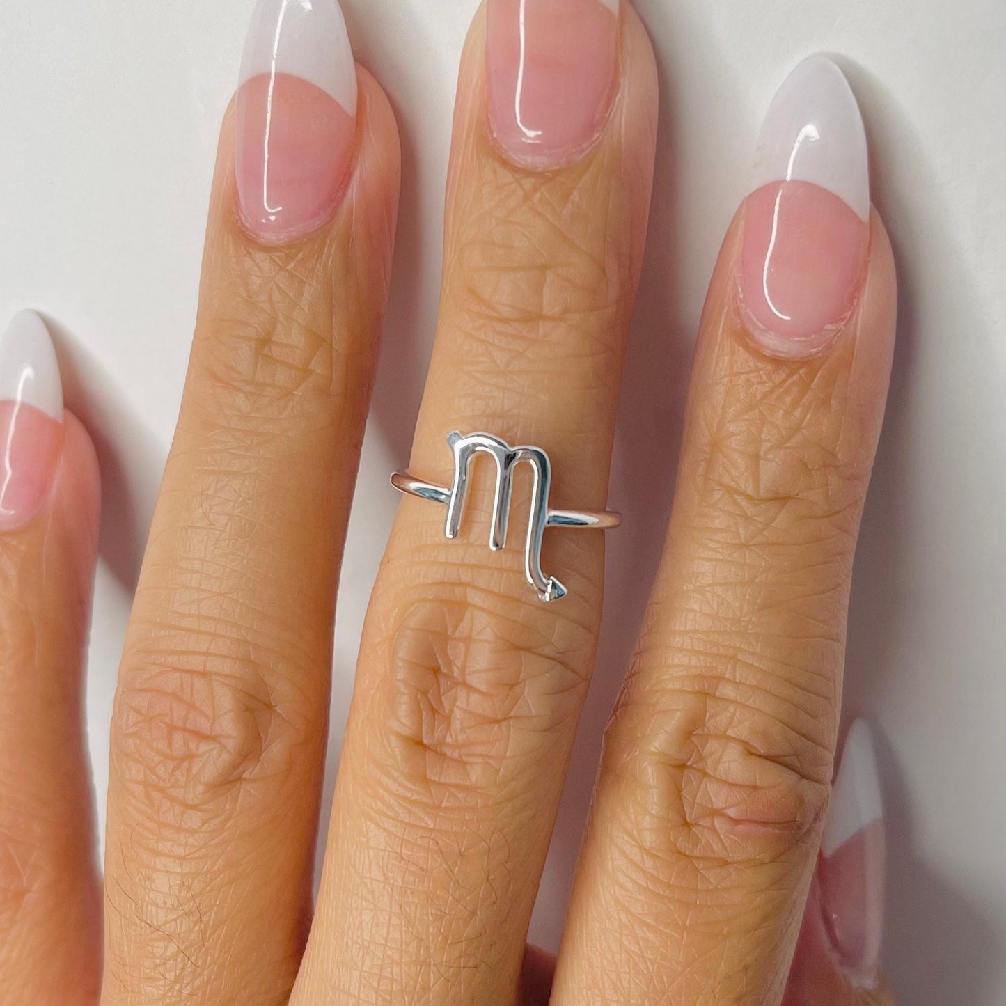 Sterling Silver Scorpio Zodiac Ring: Dainty Horoscope Jewelry