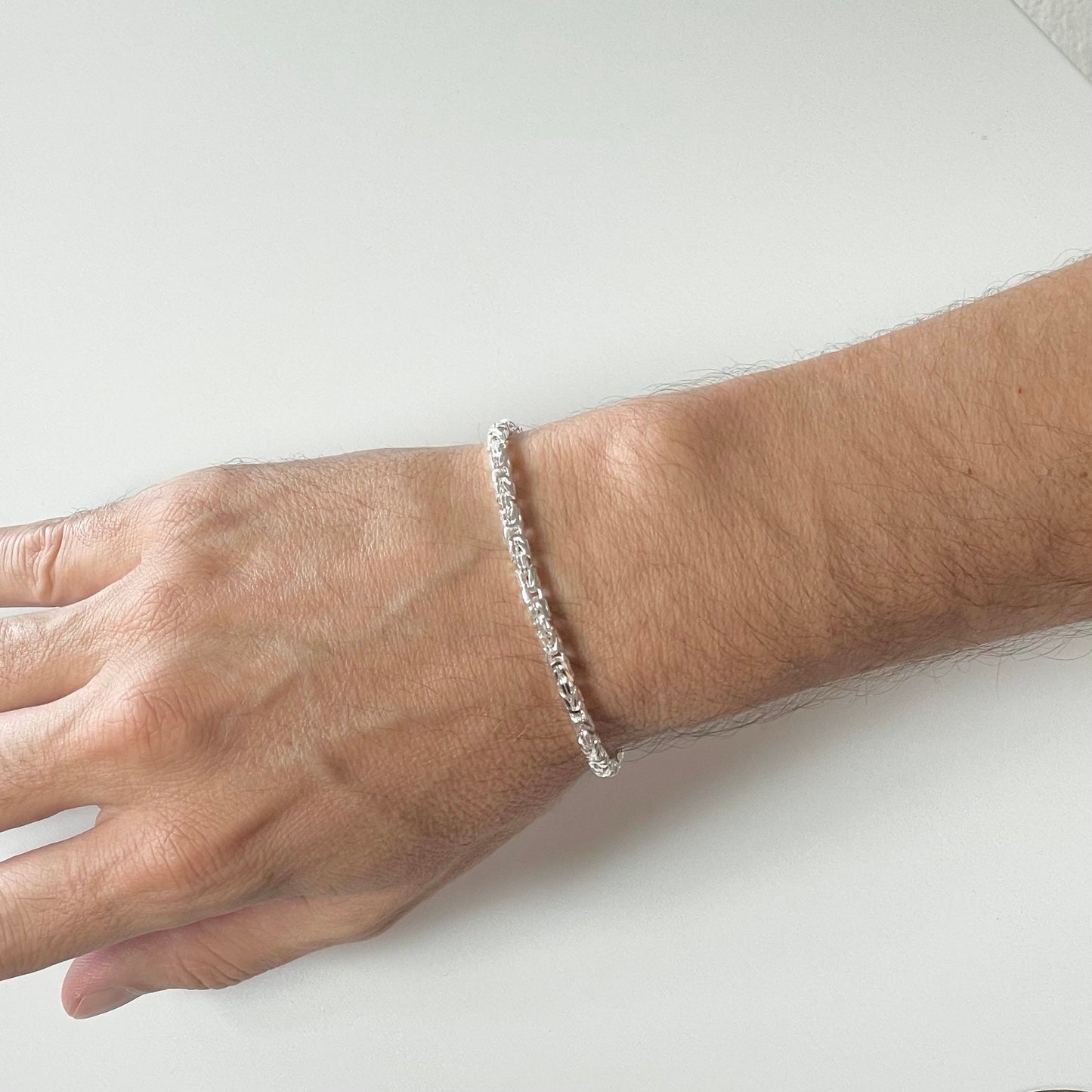 Unisex Sterling Silver Byzantine Bracelet - Boho Statement Jewelry