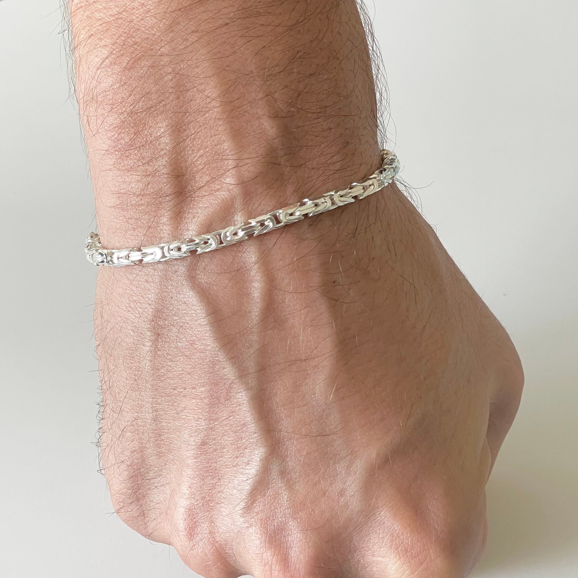 Unisex Sterling Silver Byzantine Bracelet - Boho Statement Jewelry