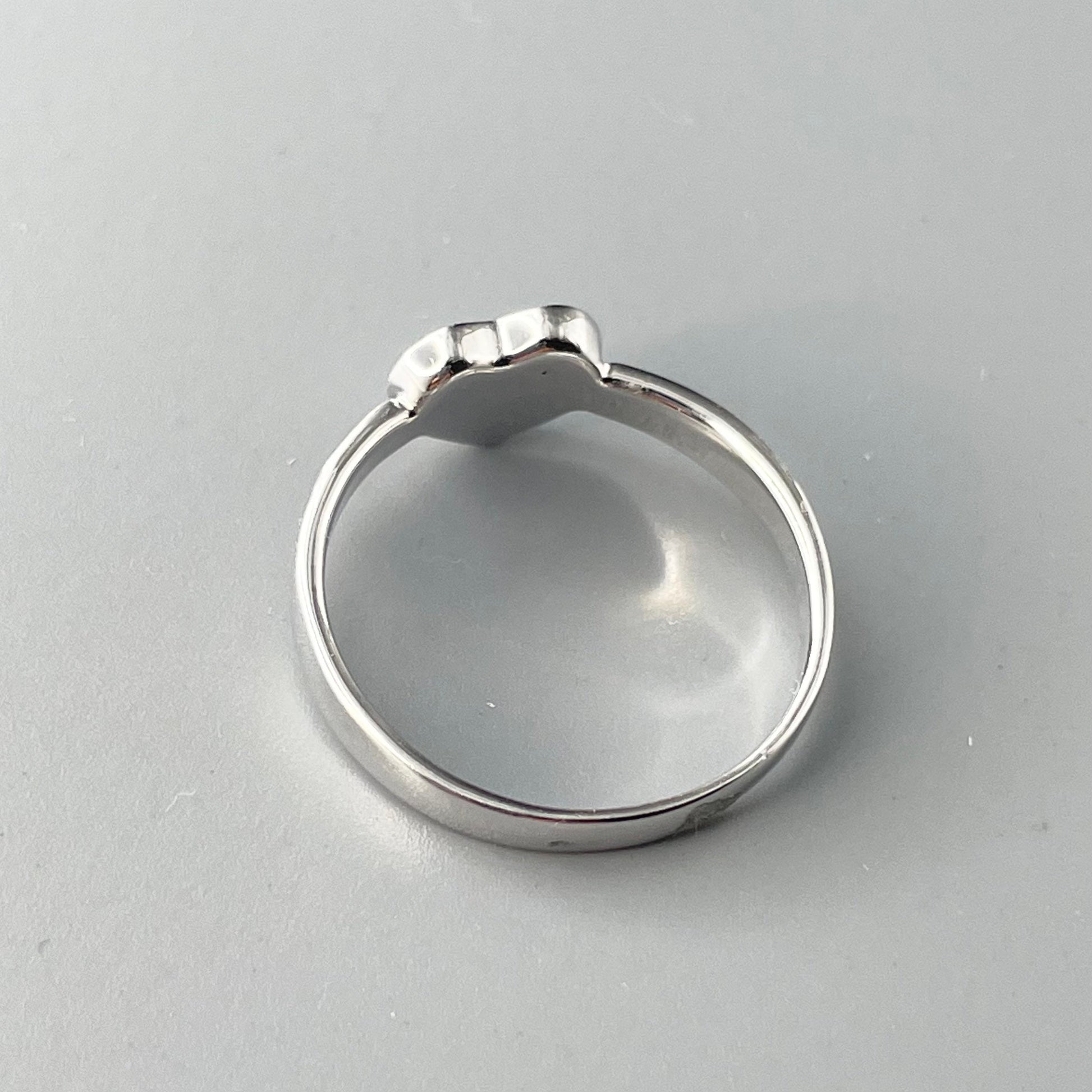 Sterling Silver White Opal Heart Ring: Promise Love Ring