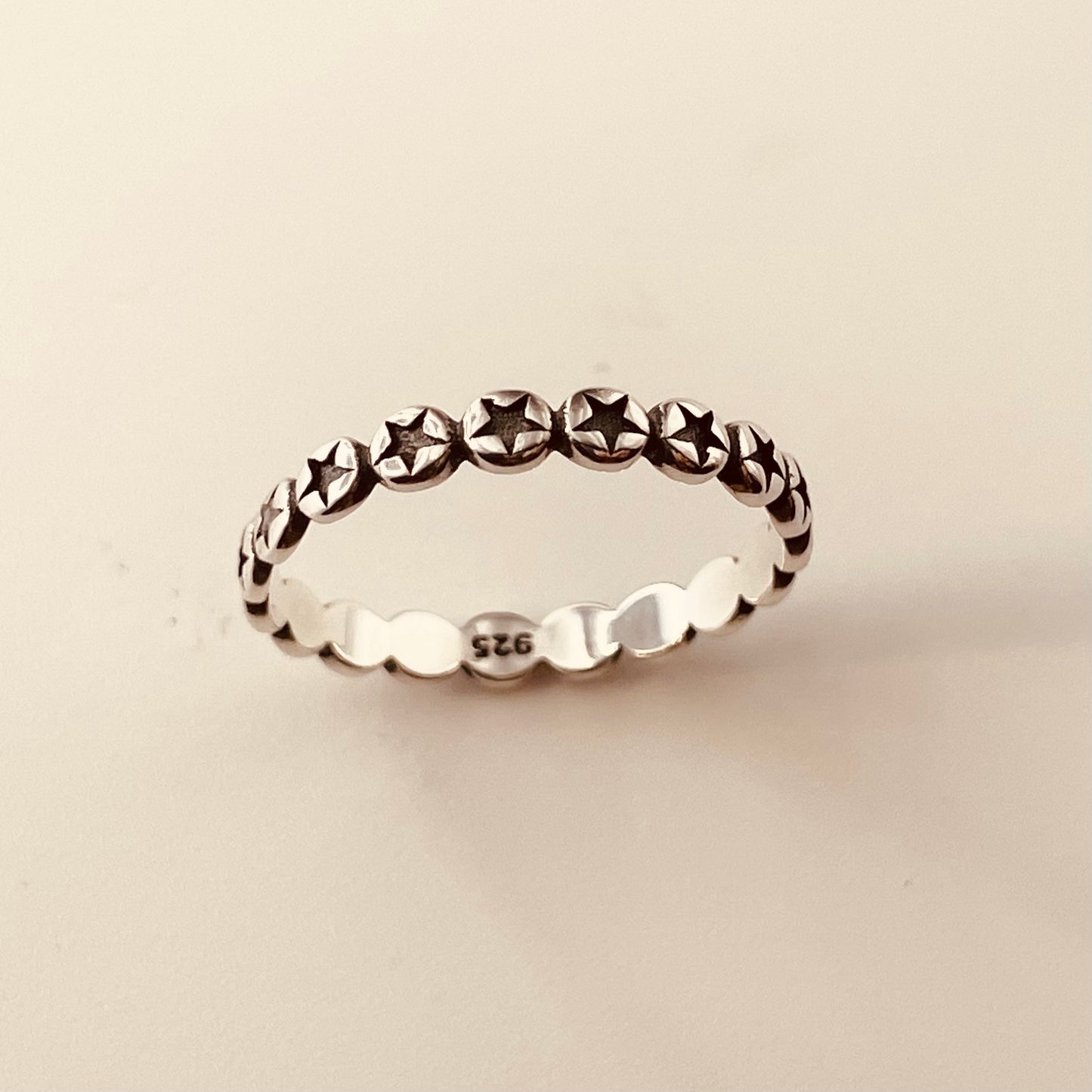 Eternity Stars Sterling Silver Band, Promise Stars Ring, Love Stars Band, Stackable Ring, Silver Stars Ring, Statement Ring, Boho Ring.