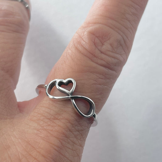 Sterling Silver Infinity Heart Crisscross Crossover Ring, Heart Ring, Promise Ring, Love Ring, Infinity Ring, Boho Ring, Cross Ring.