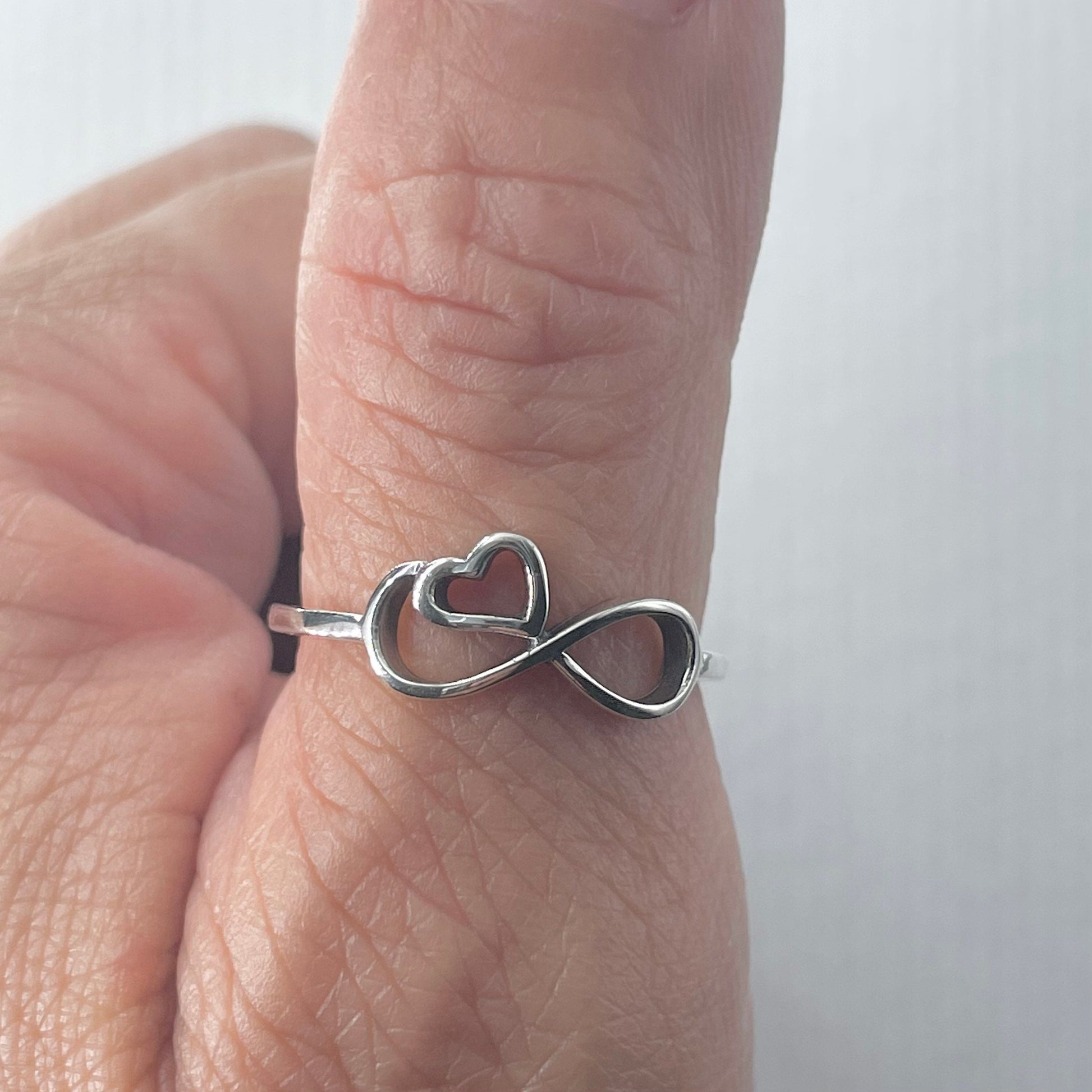 Sterling Silver Infinity Heart Ring: Crisscross Promise Ring
