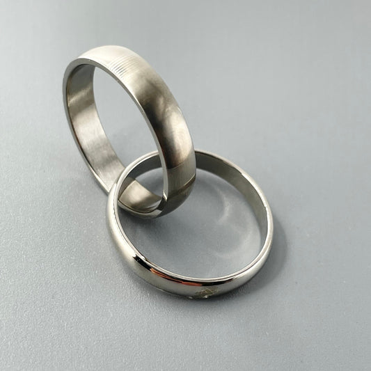 Stainless Steel Plain 5 and 4mm Band, Wedding Ring, Unisex Ring, Statement Band, Stackable Ring